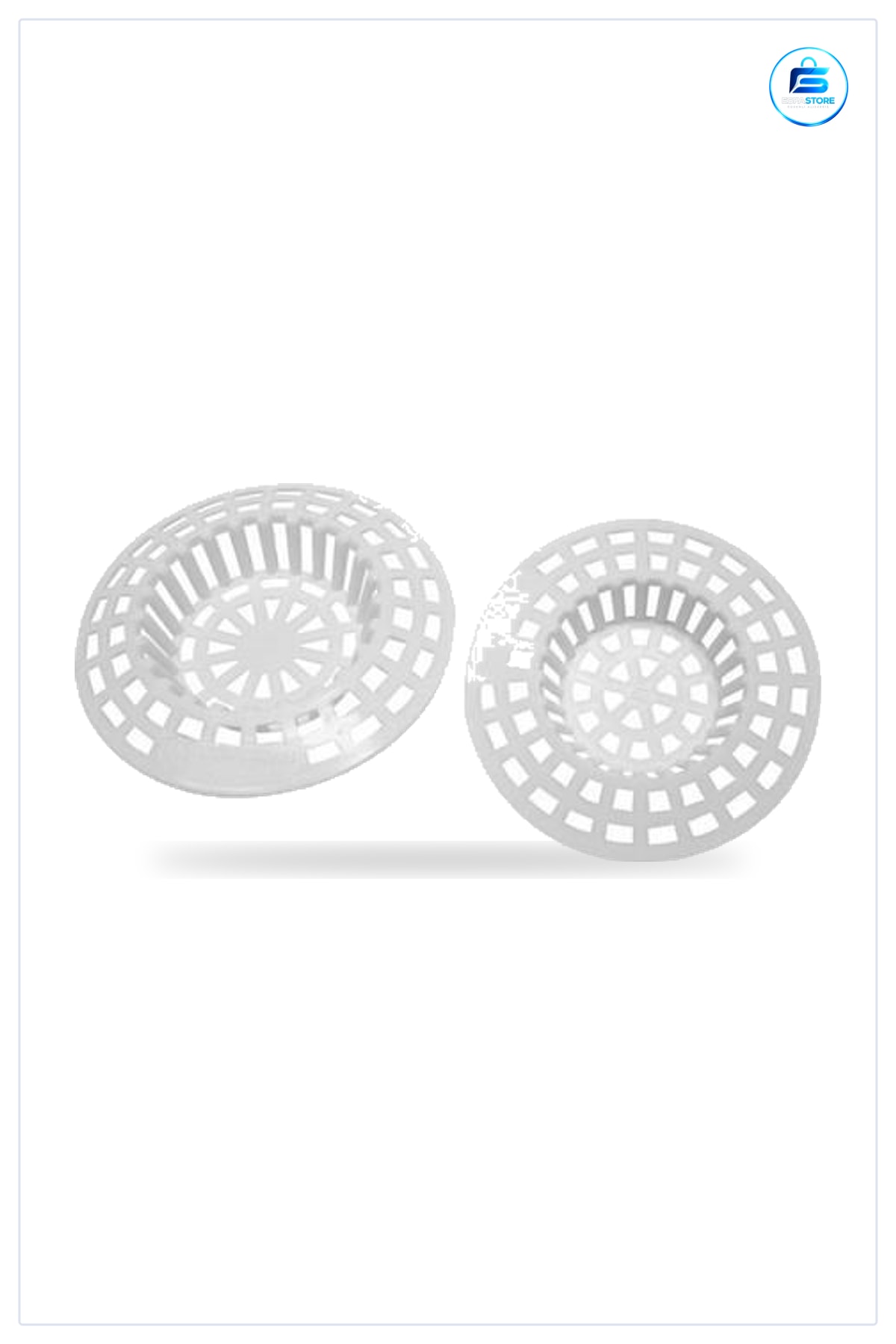 Lavabo Süzgeci Pratik 2 Adet Beyaz Plastik Evye Gider Filtresi Ağ Desenli Yuvarlak Süzgeç