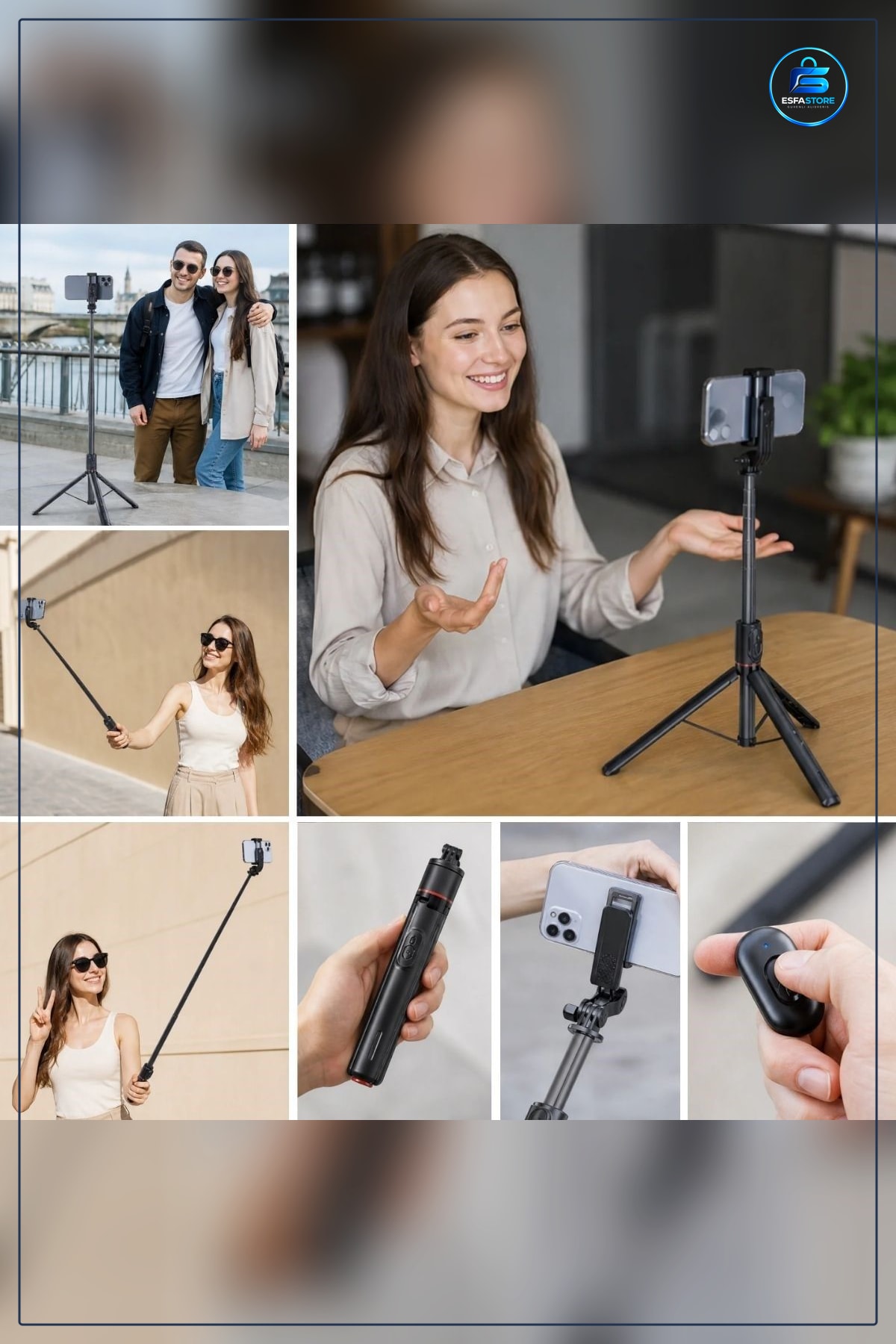 Uzayabilen Manyetik Kumandalı Tripod Telefon Tutuculu Alüminyum Gövdeli Selfie Çubuğu Pratik