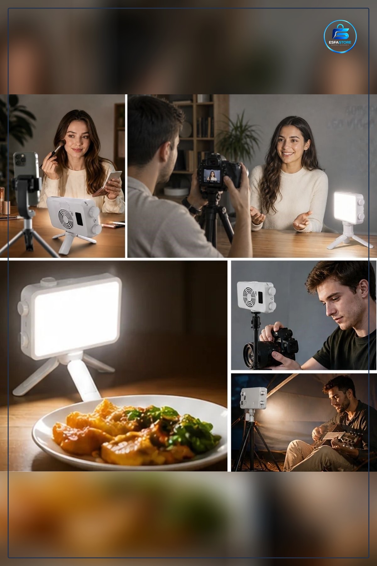 Taşınabilir LED Video Işığı Kamera Fotoğraf Dolgu Lambası Şarjlı Tripodlu Canlı Yayın Aydınlatma