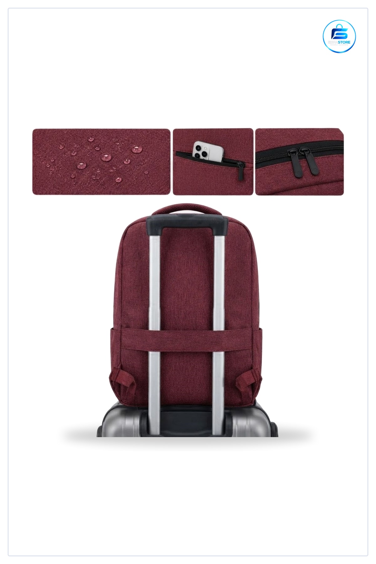 Laptop Sırt Çantası Korumalı İç Bölmeli Organizer Cepli USB Şarj Portlu Notebook Okul İş Seyahat