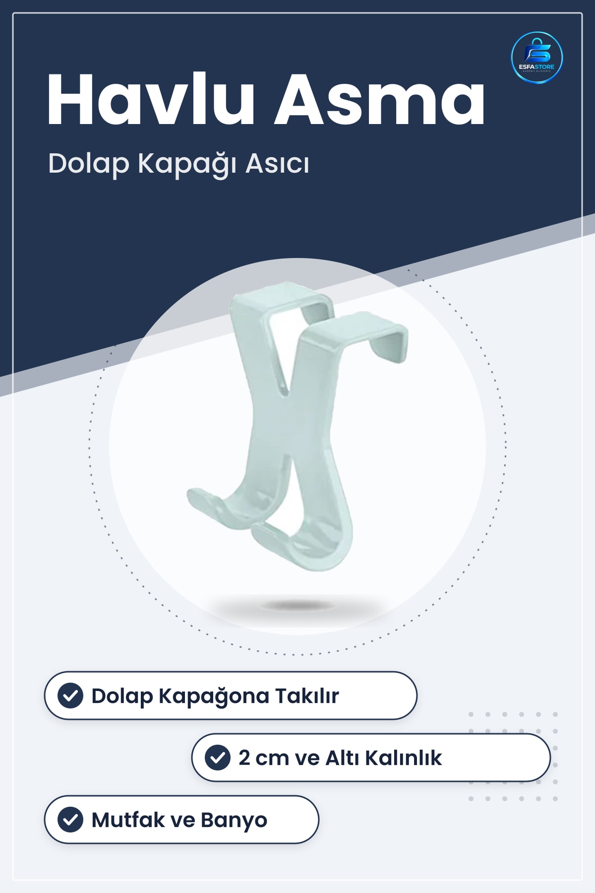 Dolap Kapağına Takılan Havlu Asklığı Mutfak Banyo Çekmece Üstü Askƒ±sƒ± Pratik Kullanışlı Aparat
