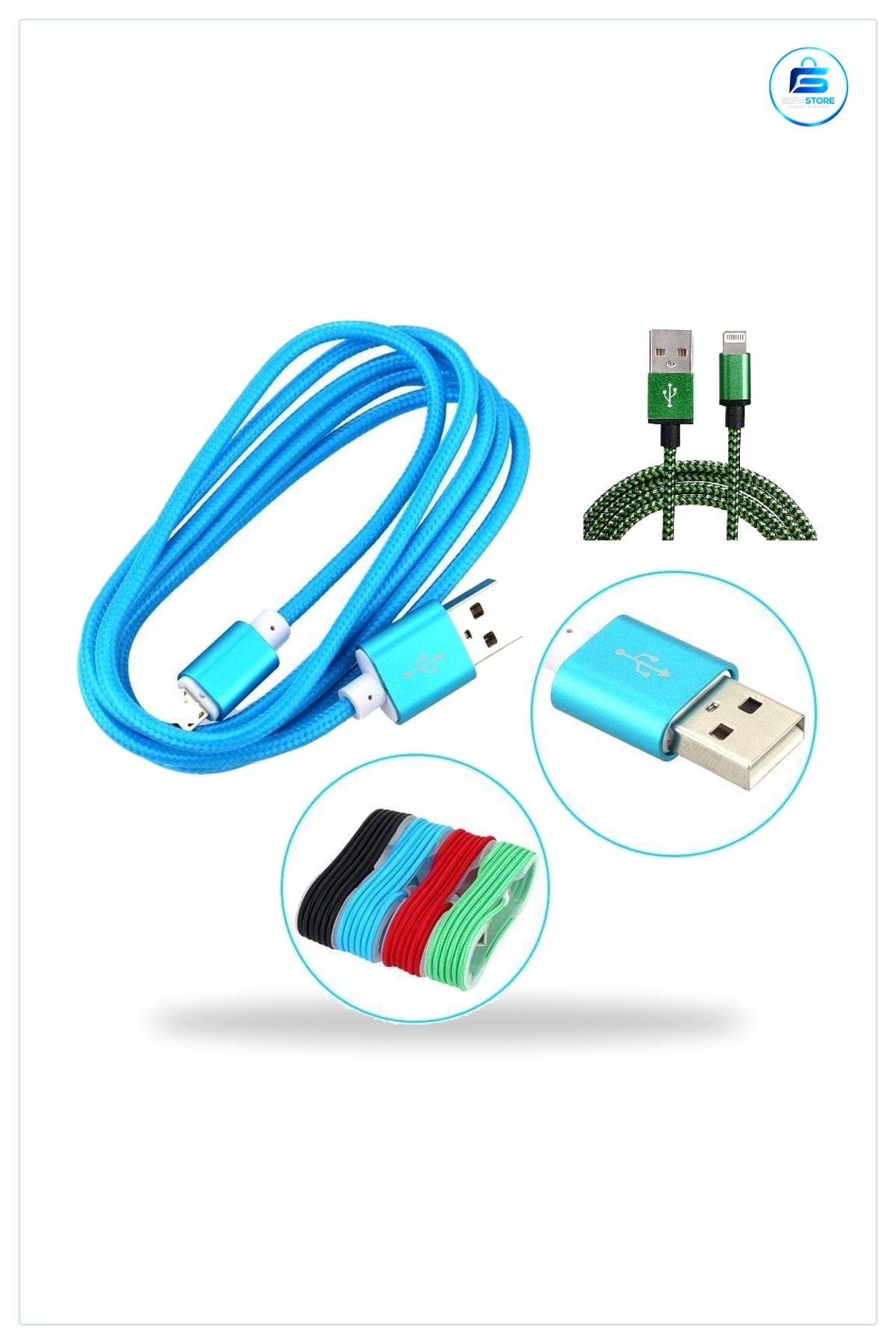Örgü Şeklinde Lightning USB Şarj Data Kablosu iPhone iPad Uyumlu Dayanıklı Pratik Hediyelik Kullanım