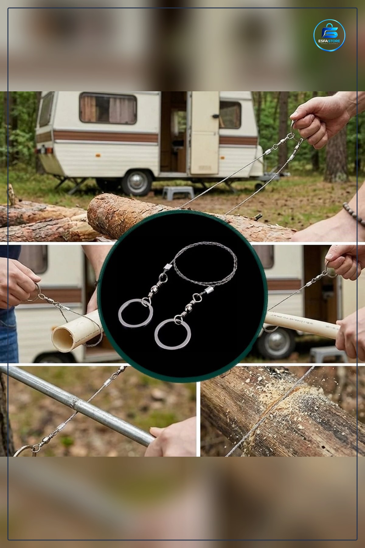 Taşınabilir Cep Testeresi Çelik Tel Kamp Karavan Balıkçılık Avcılık Ahşap Plastik Metal Kesici