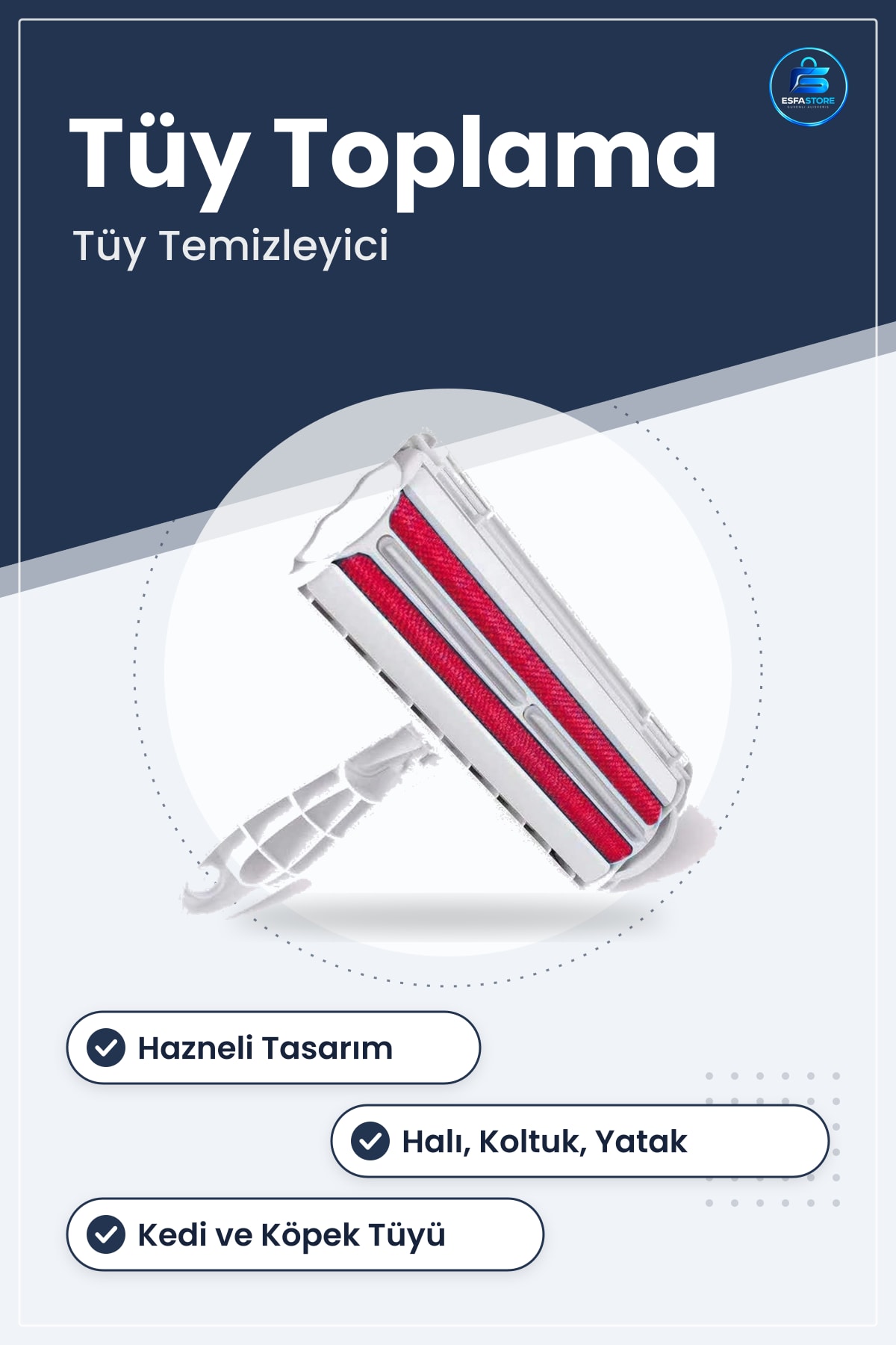 Kedi Köpek Tüy Toplayıcı Temizleyici Halı Koltuk Yatak Kıl Toz Temizleme Aparatı Hazneli Pratik