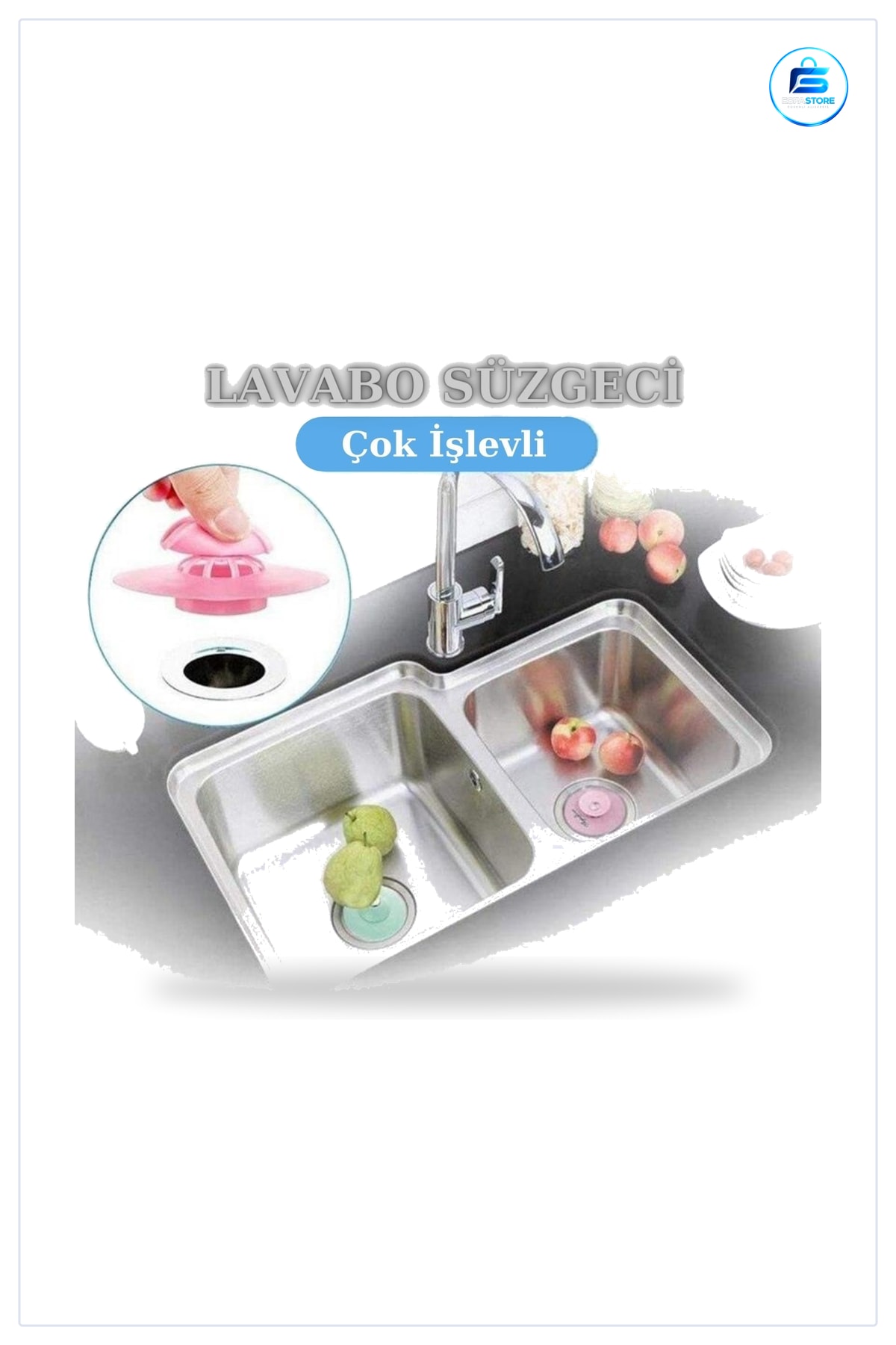 Silikon Lavabo Süzgeci Kaydırmaz Gider Tıpası Banyo Mutfak Evye Kokuya Karşı Pratik Kullanım