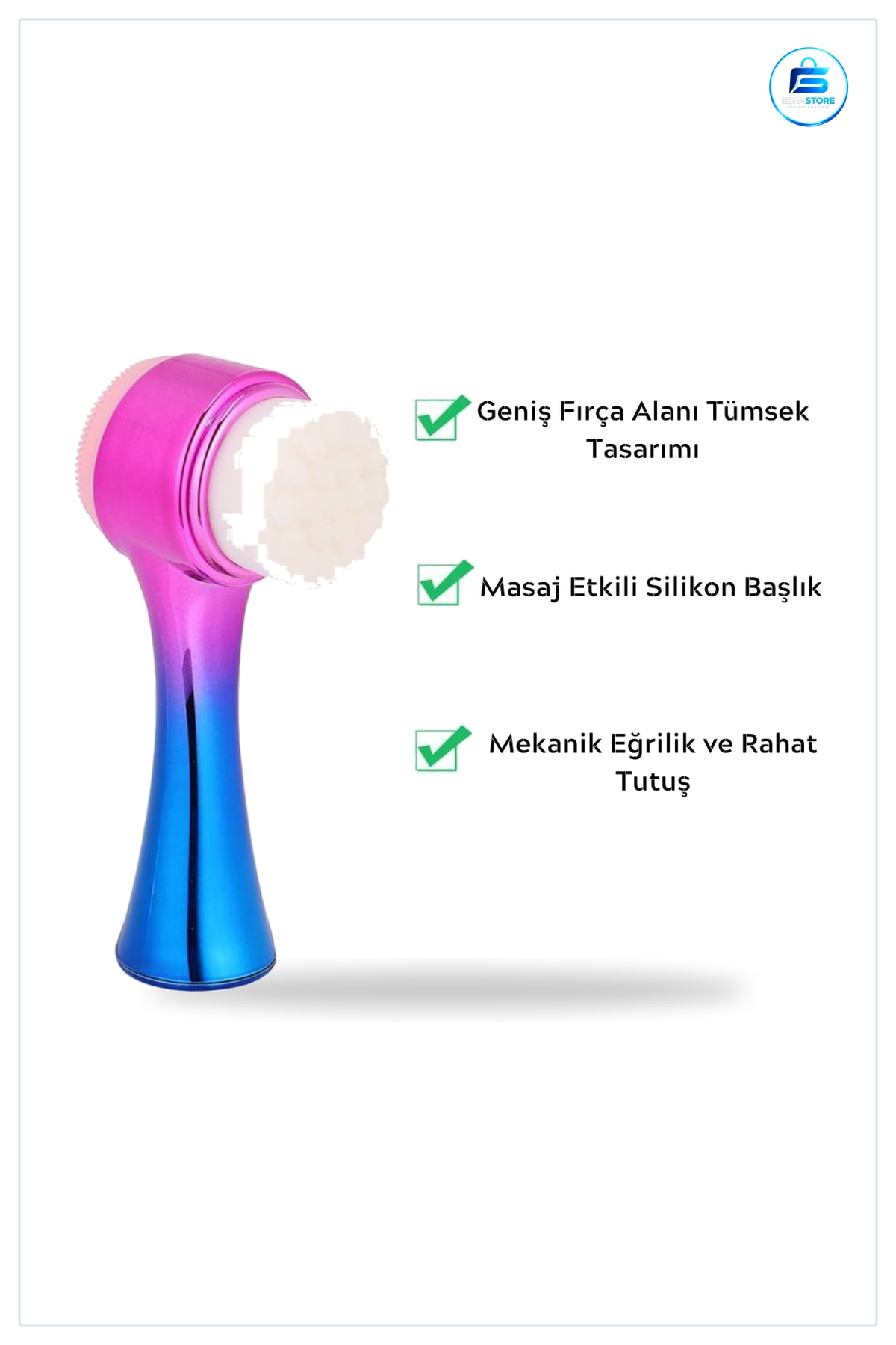 Çift İşlevli Silikon Yüz Temizleme Fırçası Peeling Masaj Gözenek Temizleyici Cilt Bakım Aleti