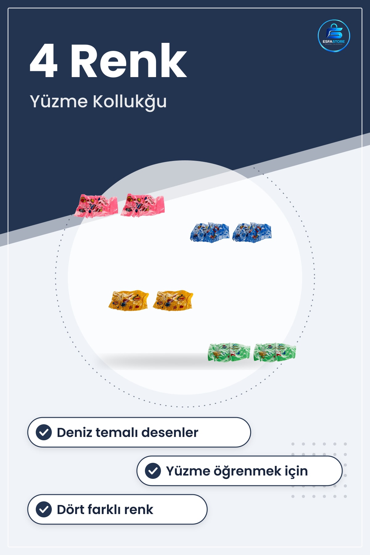 Çocuk Deniz Havuz Kollukları Desenli Yüzme Öğrenme Kolluğu Hediyelik Pratik Kullanışlı Eğlenceli