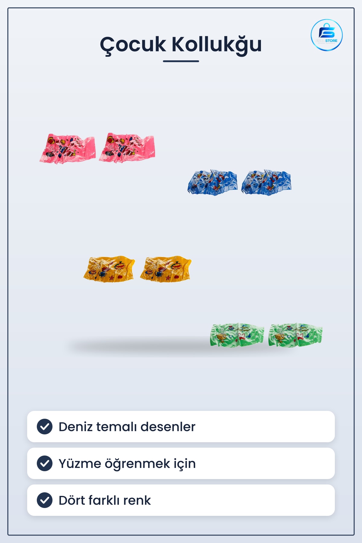 Çocuk Deniz Havuz Kollukları Desenli Yüzme Öğrenme Kolluğu Hediyelik Pratik Kullanışlı Eğlenceli