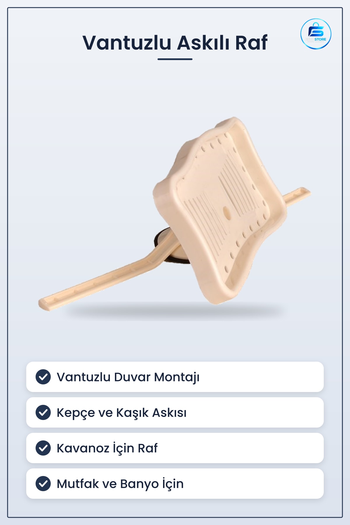 Askılı Organizer Raf Çok Fonksiyonlu Mutfak Banyo Tutacaklı Pratik Eşya Düzenleyici Plastik Aparat