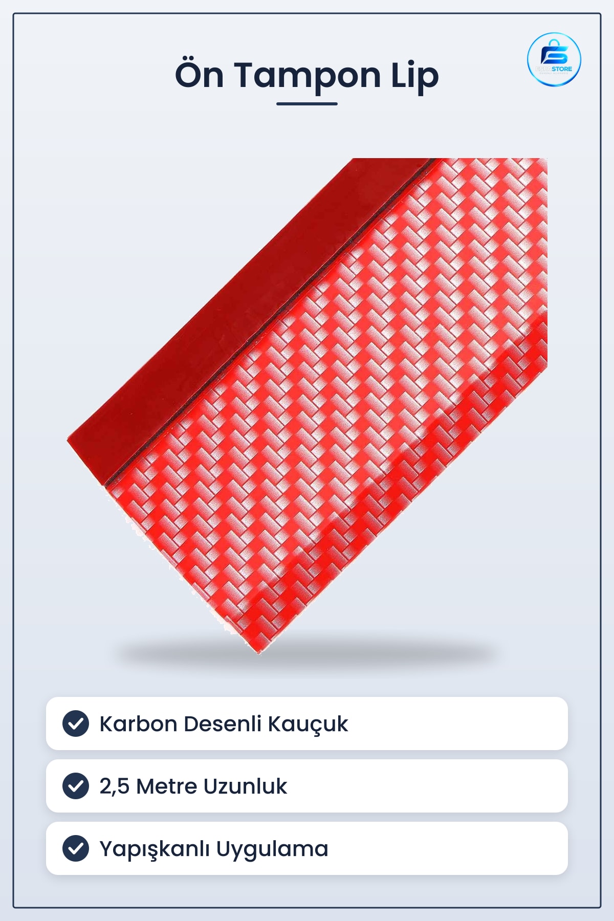 Ön Tampon Lip Karbon Desenli Kauçuk Şerit Koruyucu Araç Dış Aksesuar Dayanıklı Pratik Uygulama