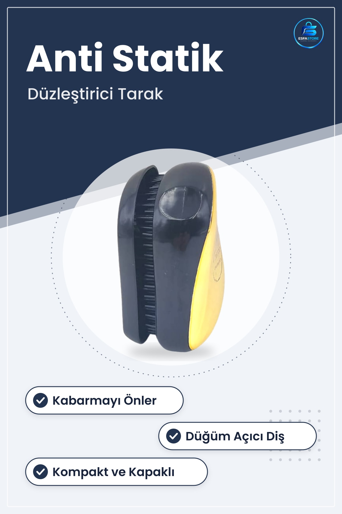 Anti Statik Kapaklı Saç Fırçası Tarak Düzleştirici Kabarmayı Önleyen Düğüm Açıcı Kullanışlı