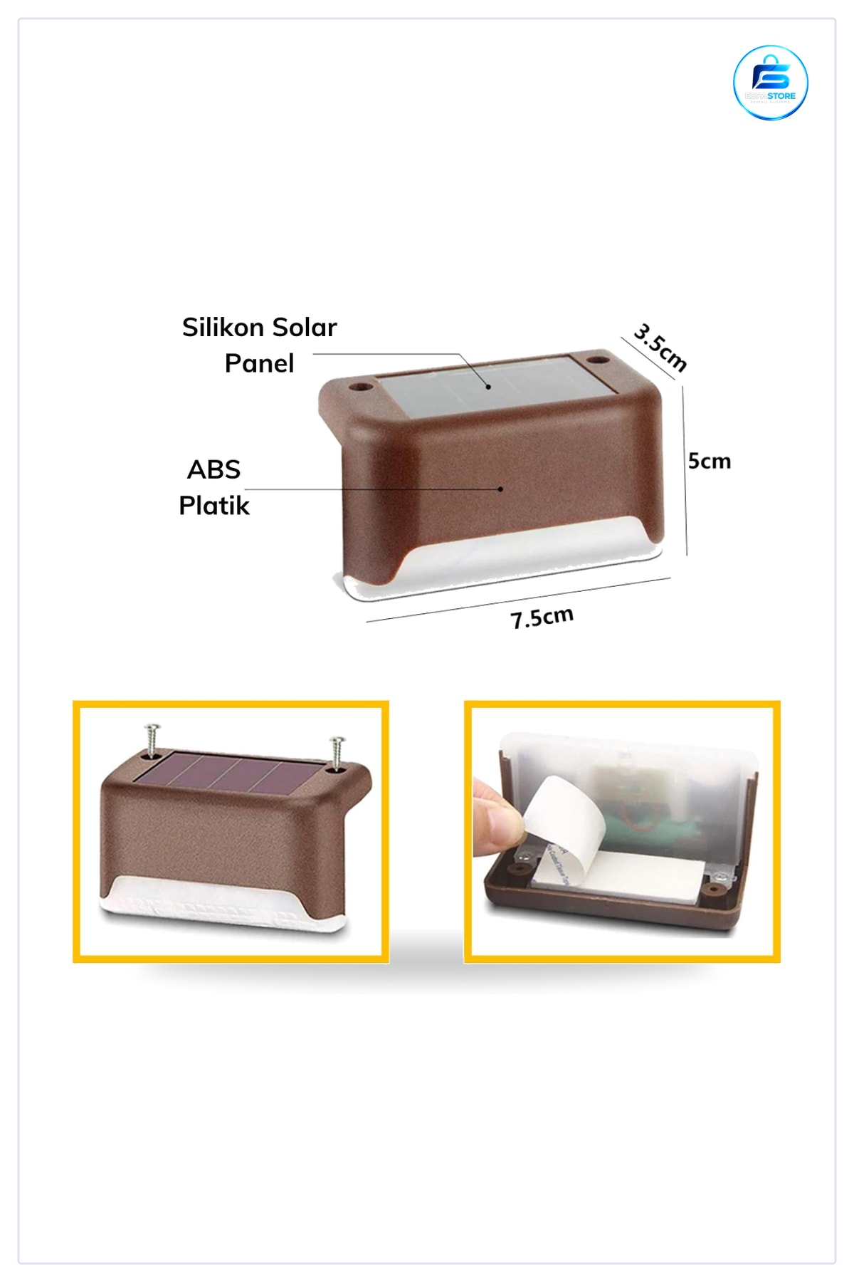 Solar Köşebent Merdiven Lambası Su Geçirmez Dış Mekan Bahçe Yolu Led Aydınlatma Dayanıklı Pratik
