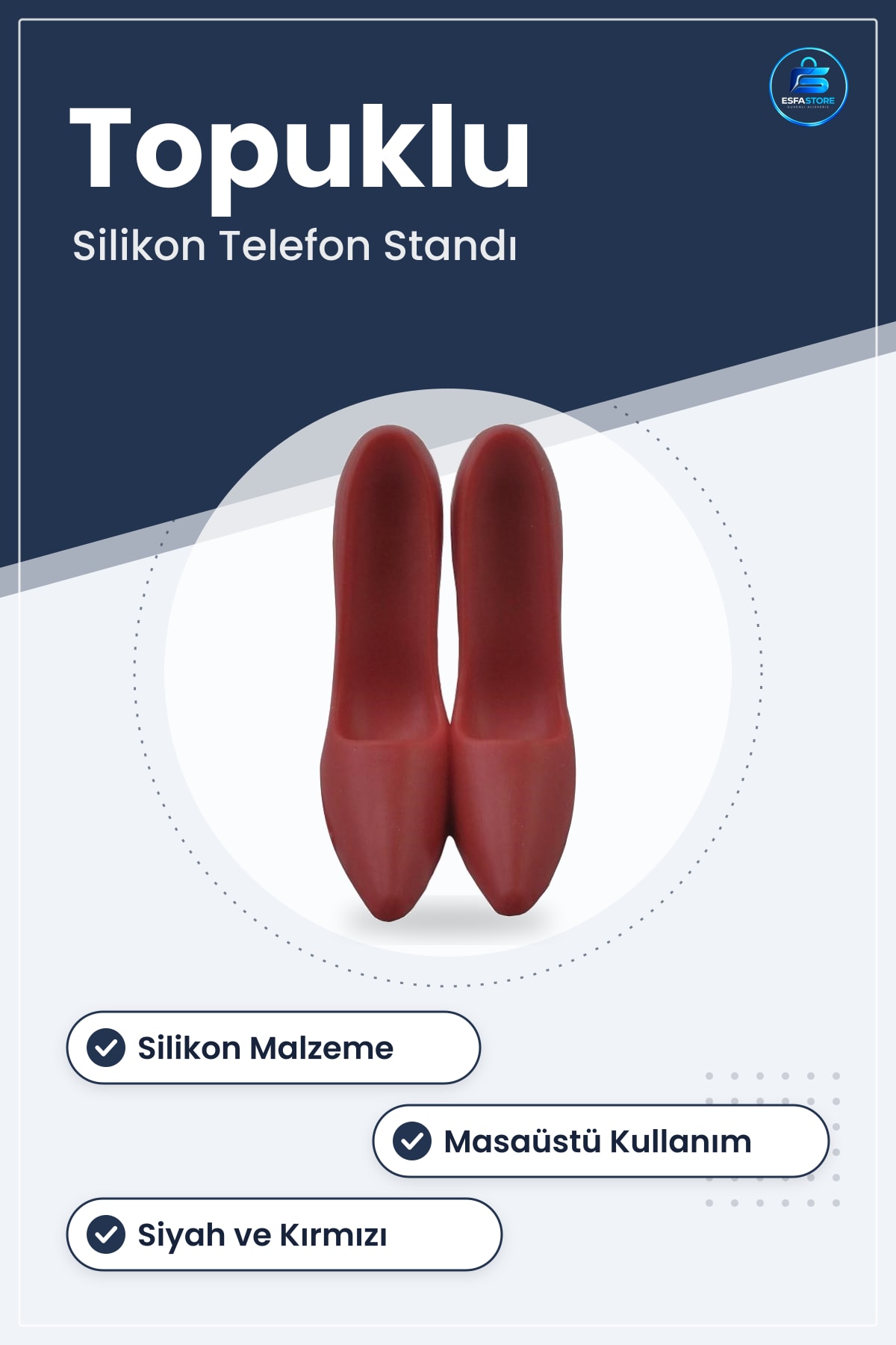Topuklu Ayakkabı Şeklinde Silikon Cep Telefonu Tutucu Stand Aparat Masaüstü Kullanım Hediyelik