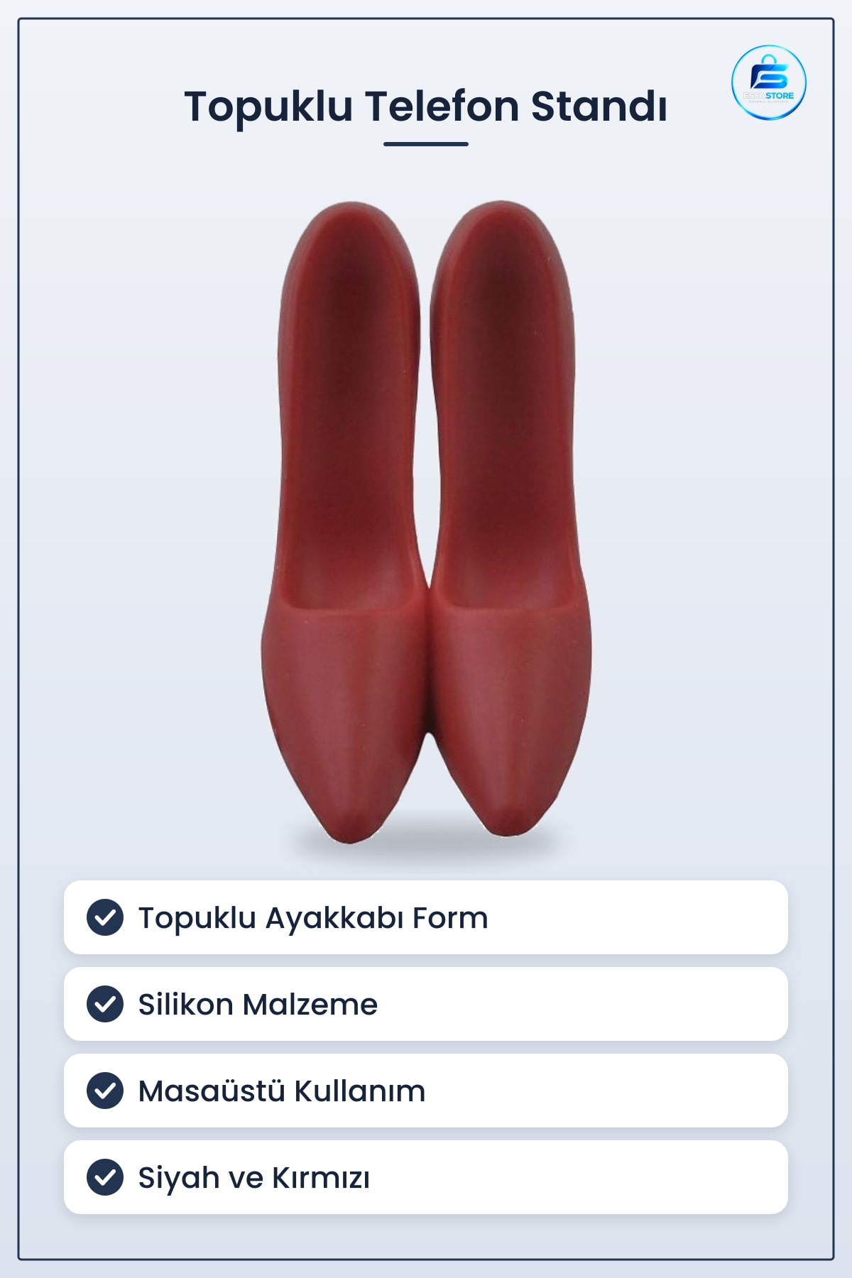 Topuklu Ayakkabı Şeklinde Silikon Cep Telefonu Tutucu Stand Aparat Masaüstü Kullanım Hediyelik