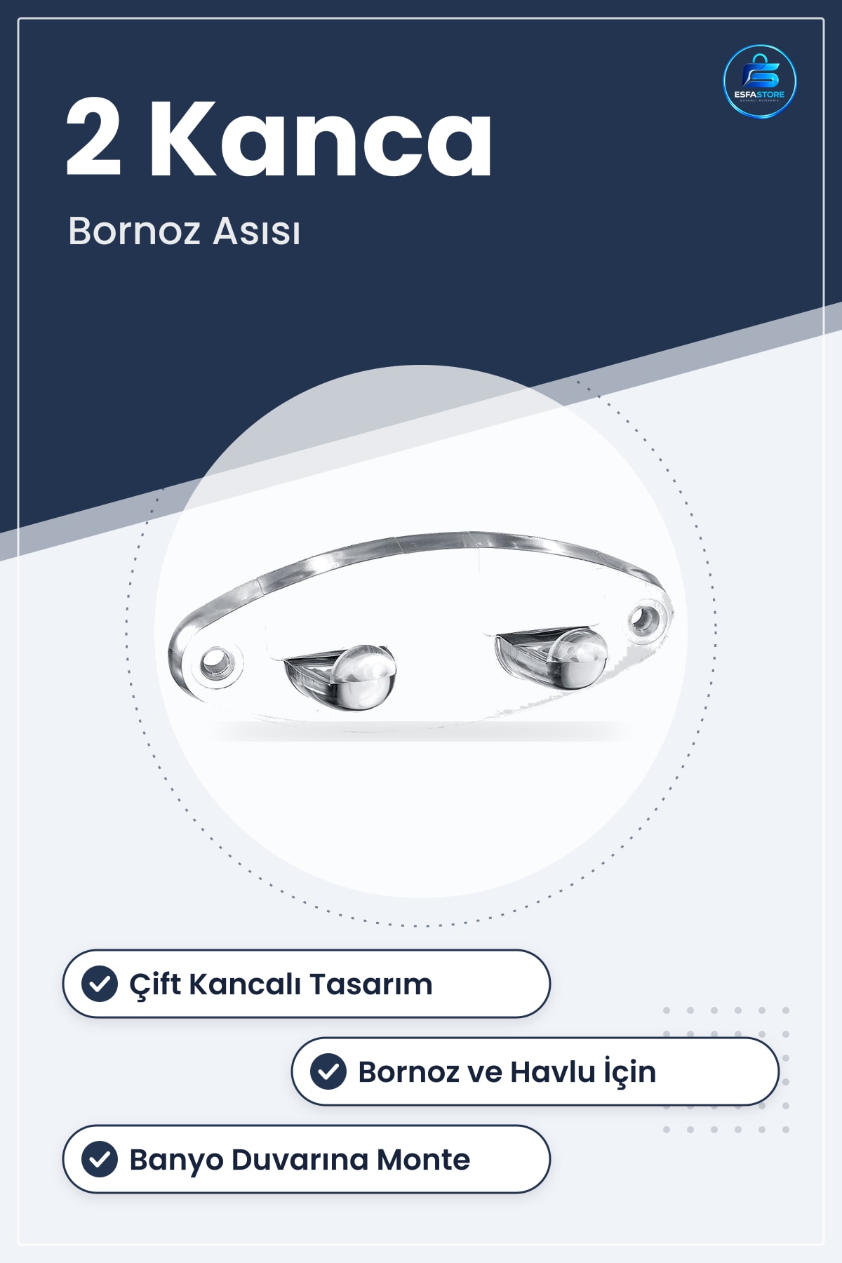 Akrilik Bornoz Askısı Banyo Havlu Askılığı Kancalı Dekoratif Bornozluk Aparatı Pratik Kullanışlı