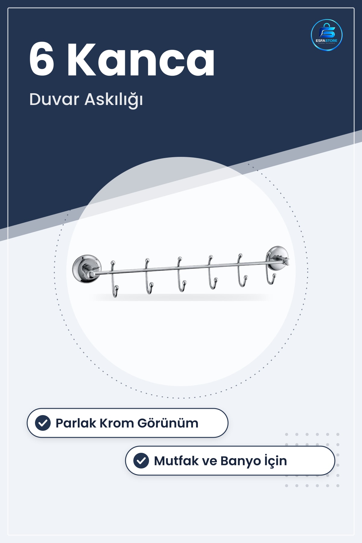 Paslanmaz Metal Parlak Dekoratif Kancalı Duvar Asklığı Mutfak Banyo Pratik Kullanışlı Hediyelik