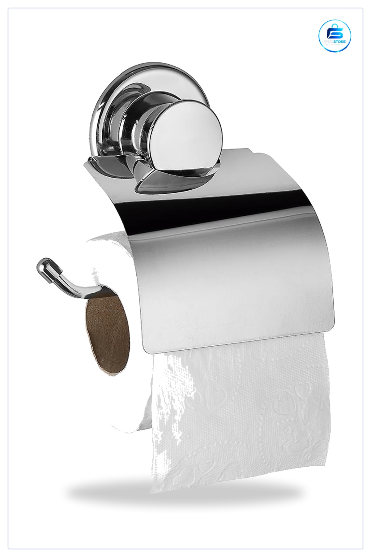 Yapışkanlı Metal Kapaklı Tuvalet Kağıtlık Vantuzlu Parlak Krom Banyo Duvar Aksesuarı Kağıt Tutucu