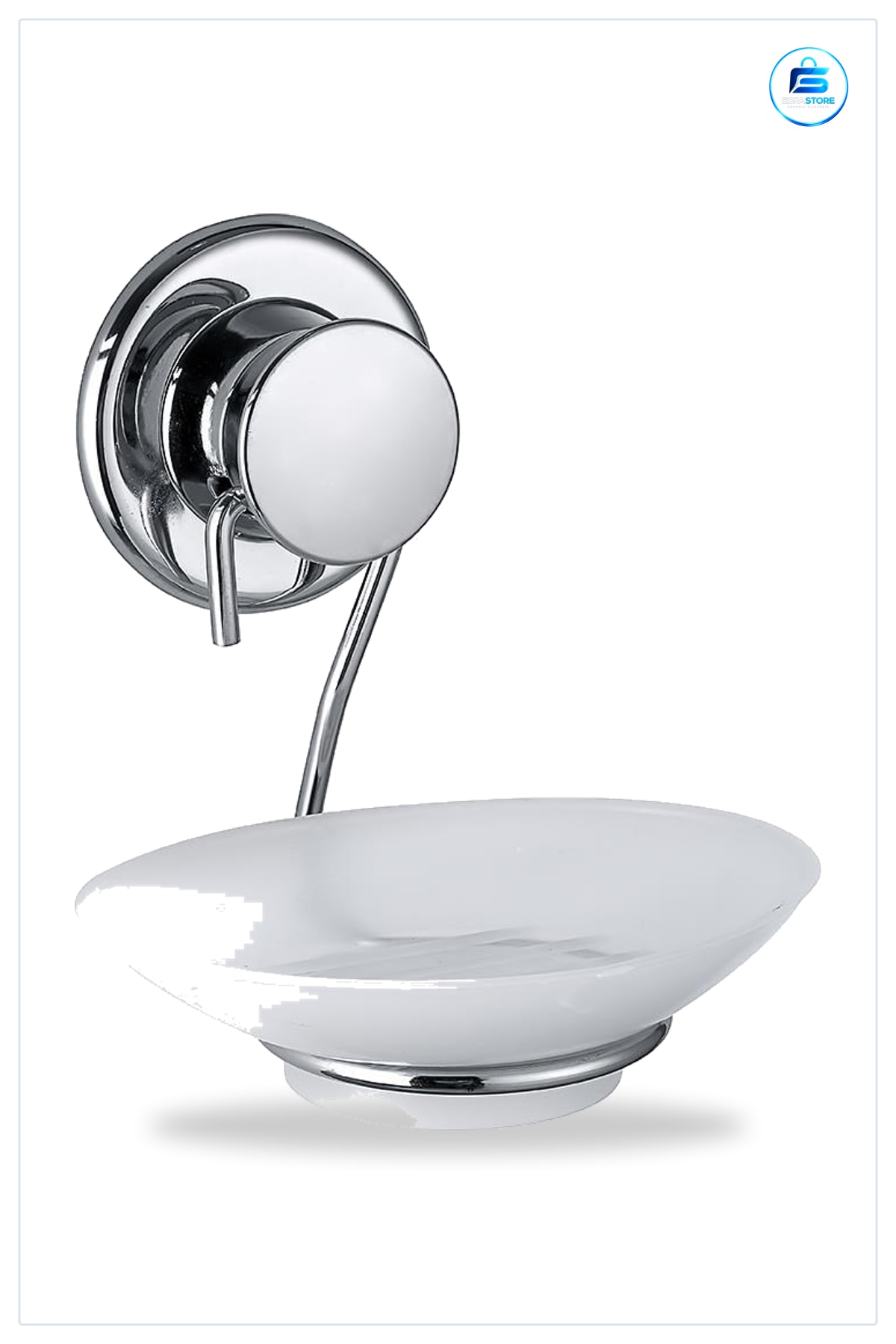 Yapışkanlı Sabunluk Cam Tabanlı Metal Kaplama Duvar Montajlı Banyo Aksesuarı Delmesiz Kullanım