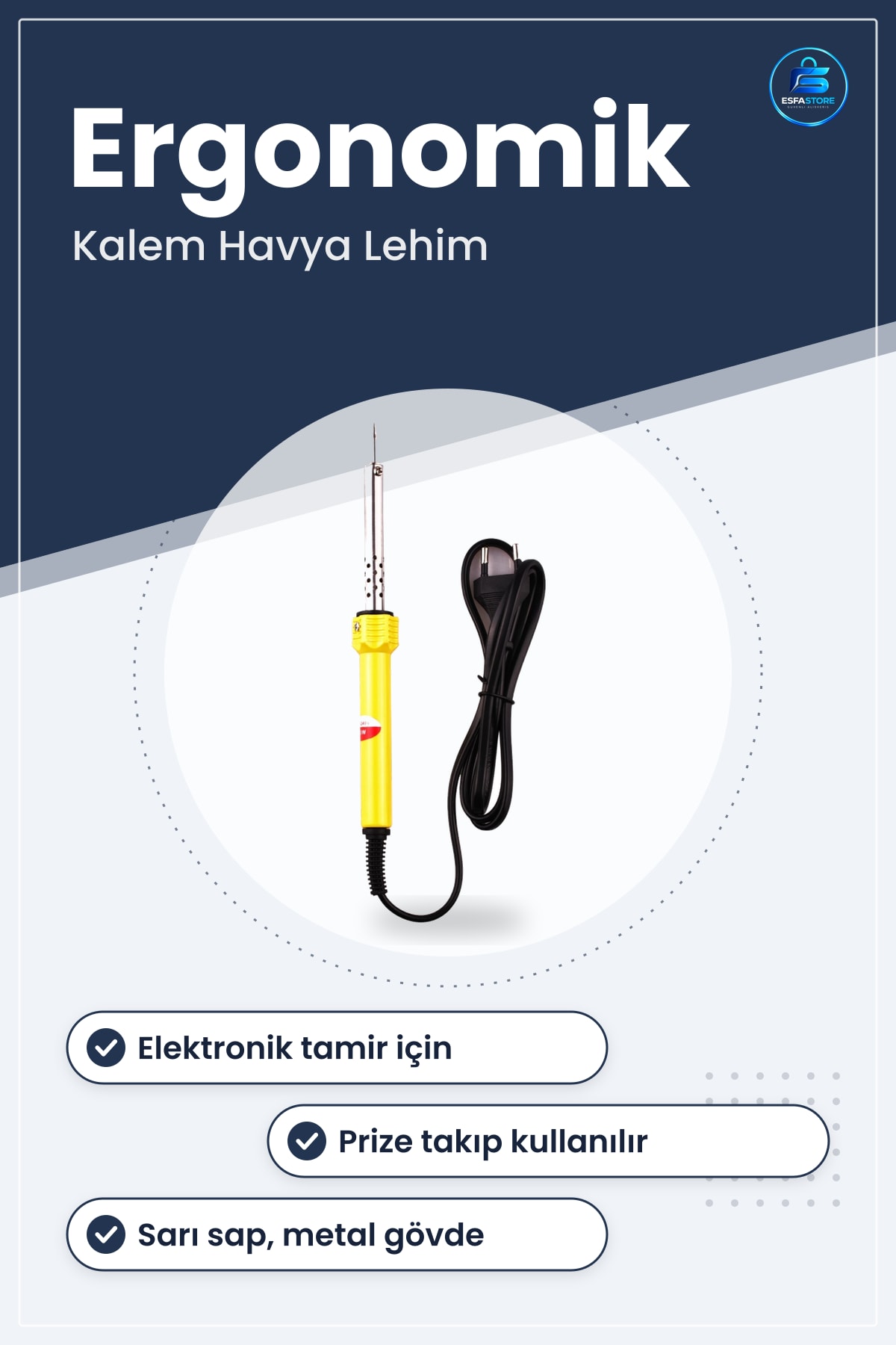 Kalem Havya Tamir Lehim Makinesi Ergonomik Yaylı Elektrikli Lehimleme Aleti Pratik Kullanım