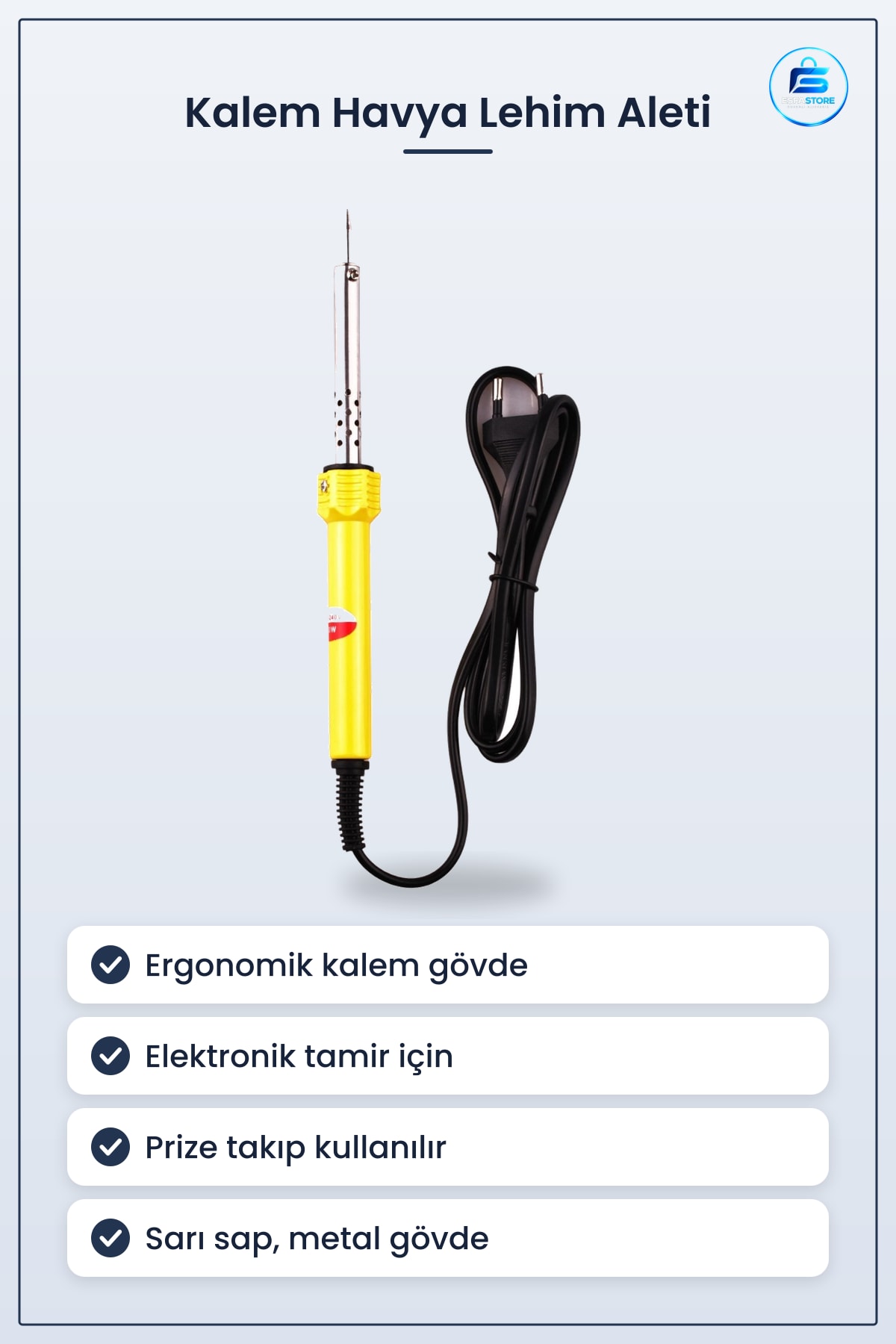 Kalem Havya Tamir Lehim Makinesi Ergonomik Yaylı Elektrikli Lehimleme Aleti Pratik Kullanım