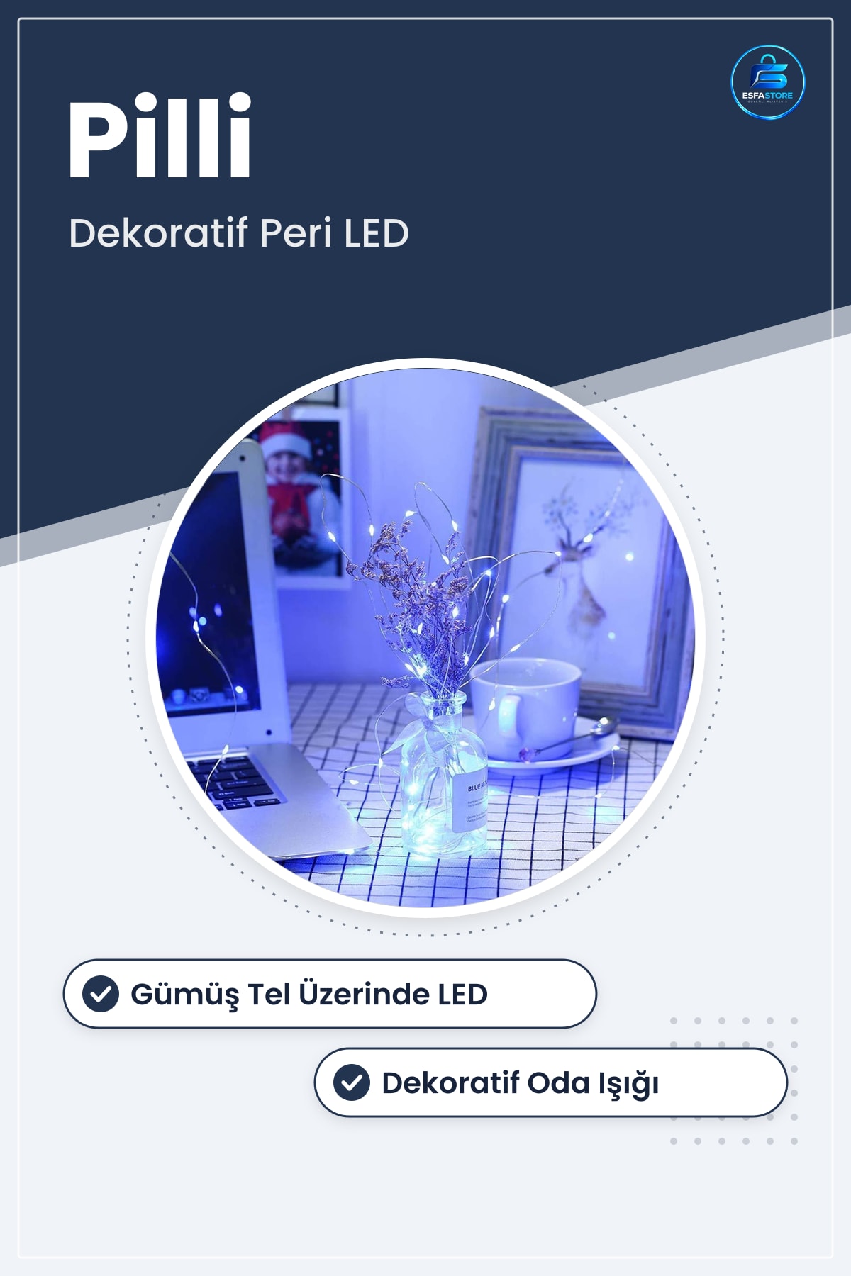 Pilli Peri Led Dekoratif Süsleme Lambası Oda Dekorasyonu Aydınlatma Hediyelik Dizi Işık Pratik