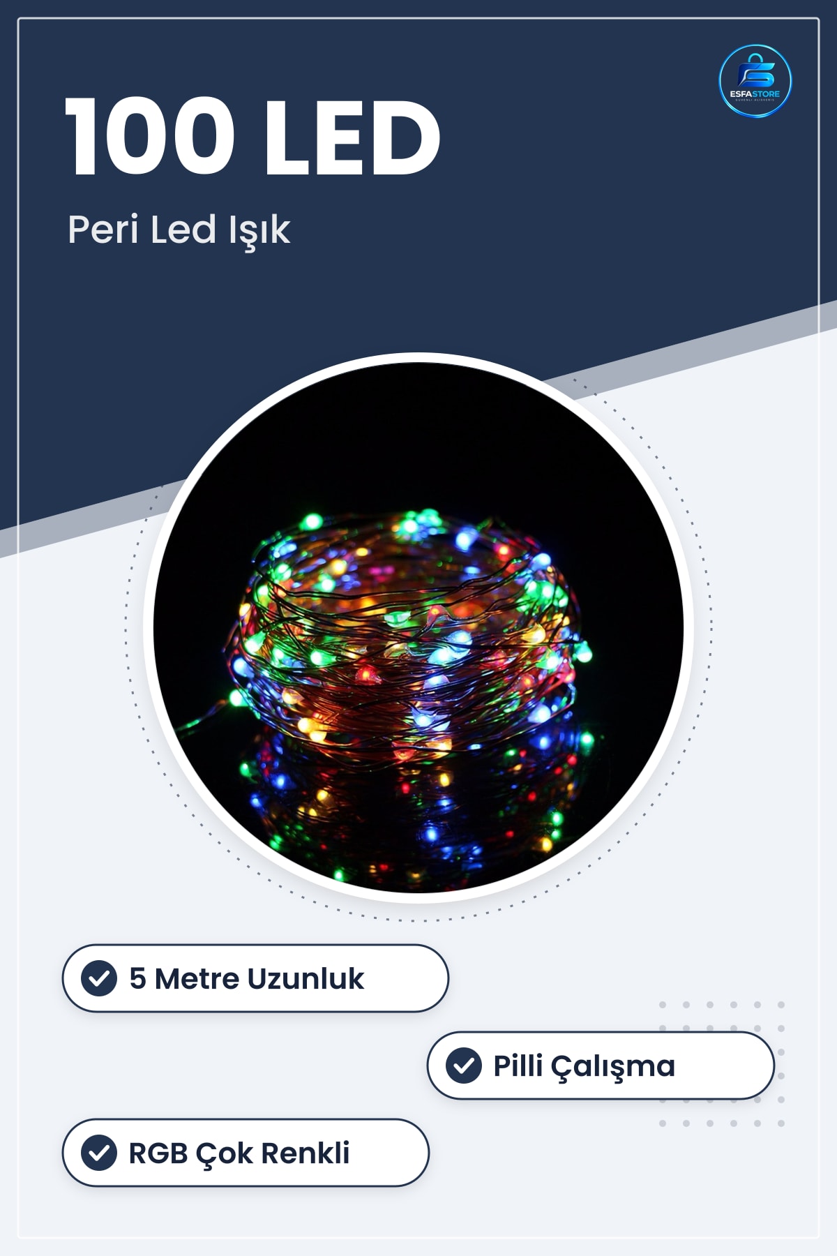 Pilli Peri Led Işık Dekoratif Aydınlatma Spot Lambası Pratik Kullanışlı Hediyelik Ev Dekoru