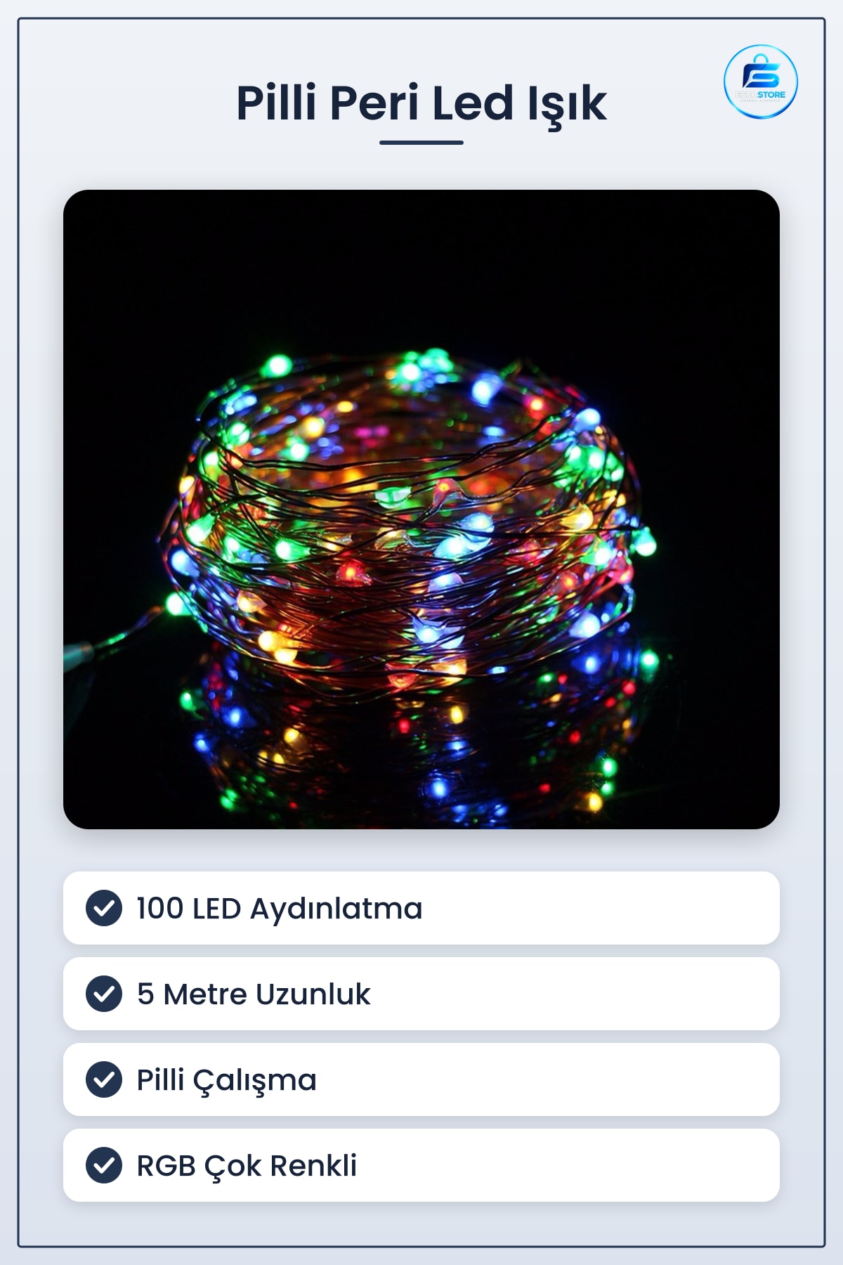 Pilli Peri Led Işık Dekoratif Aydınlatma Spot Lambası Pratik Kullanışlı Hediyelik Ev Dekoru