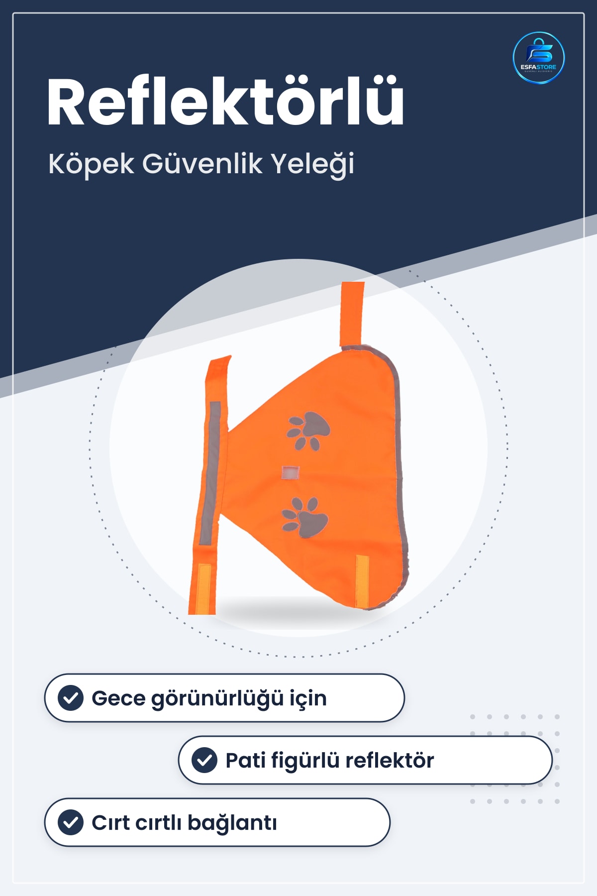 Köpek Yeleği Gece Görüşlü Reflektörlü Islanmaz Kumaşlı Cırt Cırtlı Evcil Hayvan Güvenlik Aksesuarı