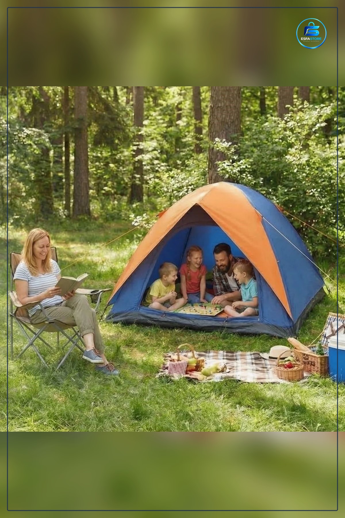 Gölgelikli Manuel Kurulum Kamp Çadırı Aile Piknik ve Doğa Outdoor Hafif Taşınabilir Pratik