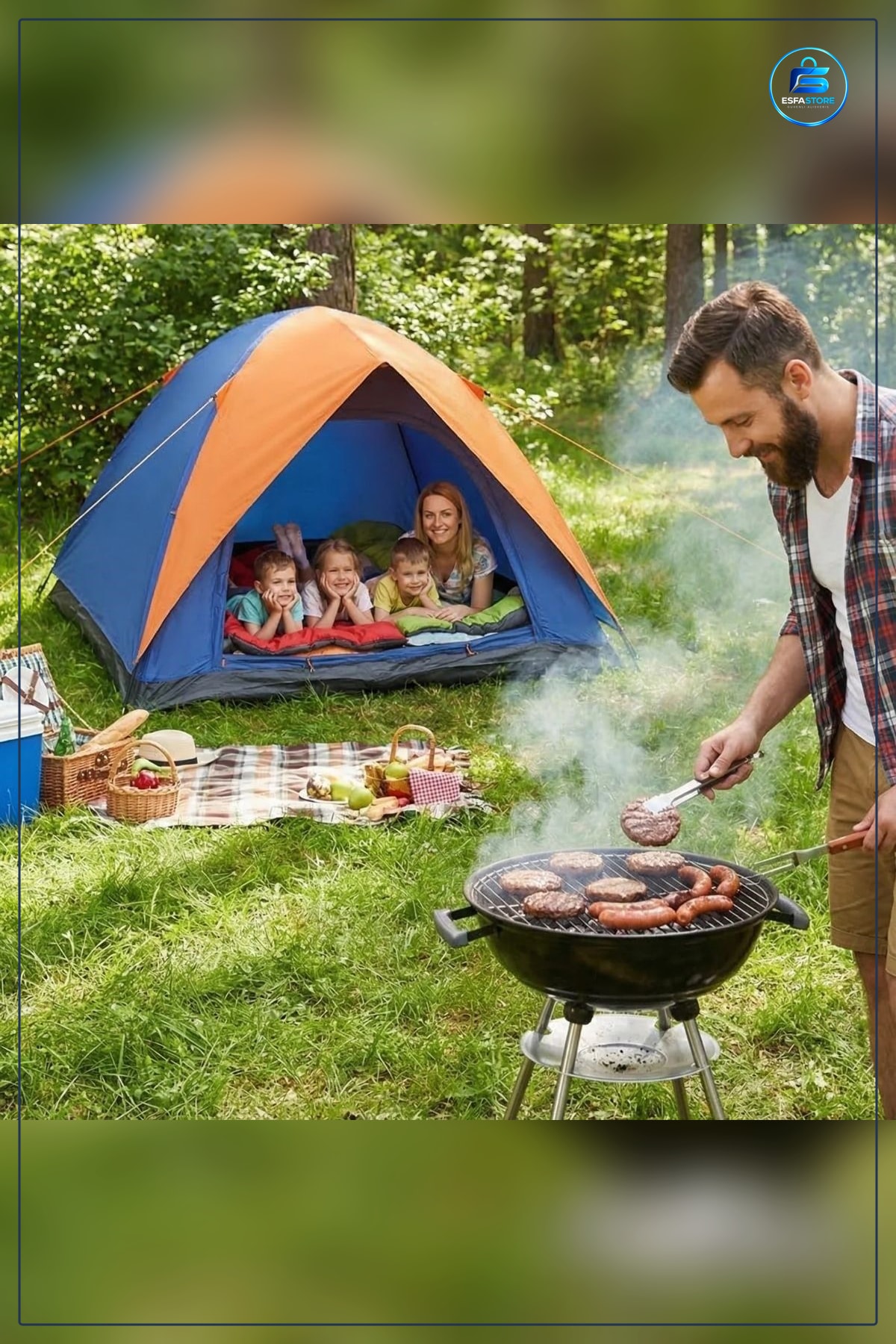 Gölgelikli Manuel Kurulum Kamp Çadırı Aile Piknik ve Doğa Outdoor Hafif Taşınabilir Pratik