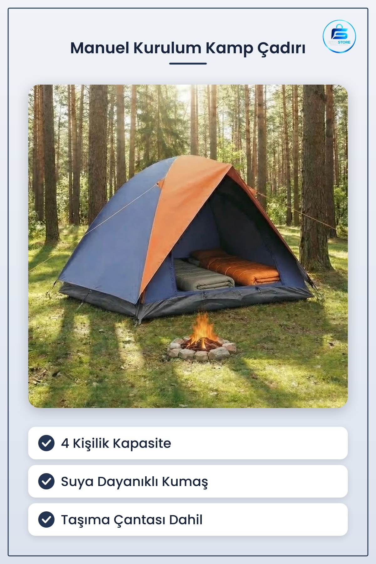 Gölgelikli Manuel Kurulum Kamp Çadırı Aile Piknik ve Doğa Outdoor Hafif Taşınabilir Pratik