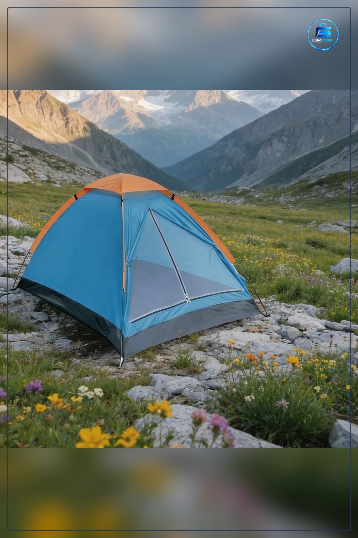 Manuel Kurulumlu Düz Kapılı Dayanıklı Kamp Çadırı Outdoor Doğa Piknik Festival Kullanımına Uygun