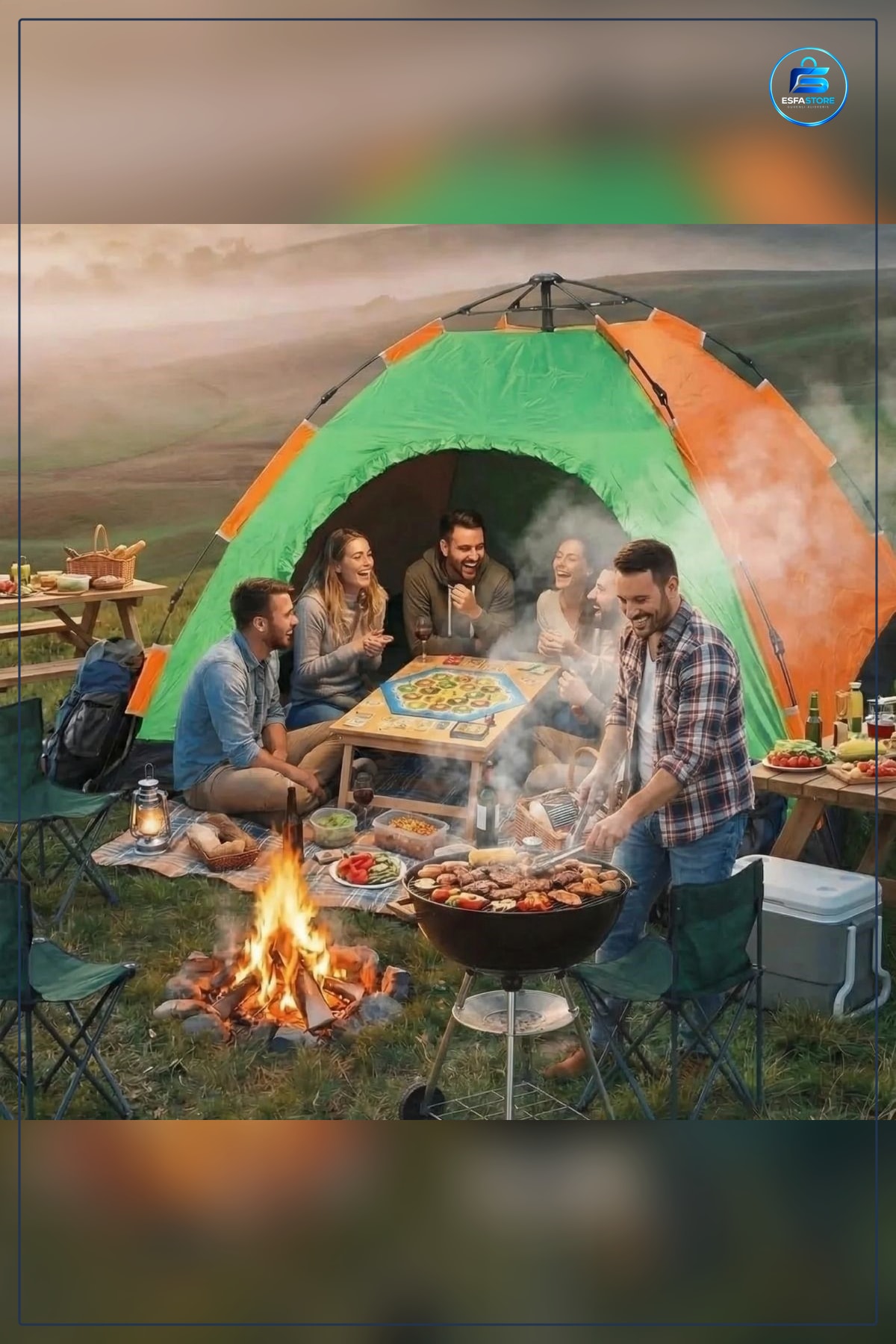 Kamp Çadırı Otomatik Kurulum Geniş Aile Tipi Suya Dayanıklı Hızlı Kurulumlu Outdoor Doğa