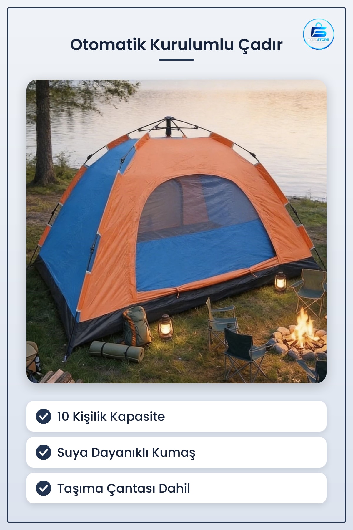 Otomatik Kurulumlu Kamp Çadırı Suya Dayanıklı Geniş Aile Modeli Piknik ve Doğa İçin Kalabalık