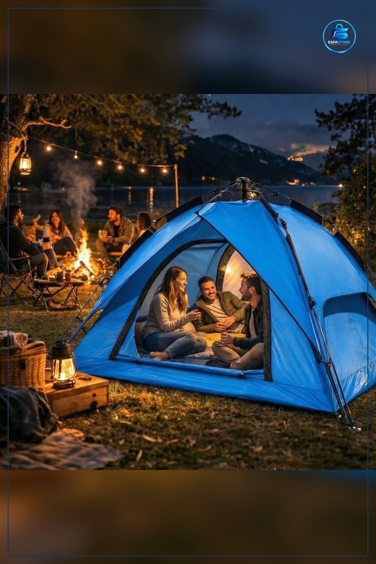 Otomatik Kamp Çadırı Çift Katmanlı Suya Dayanıklı Hızlı Kurulumlu Outdoor Aile Doğa Pratik
