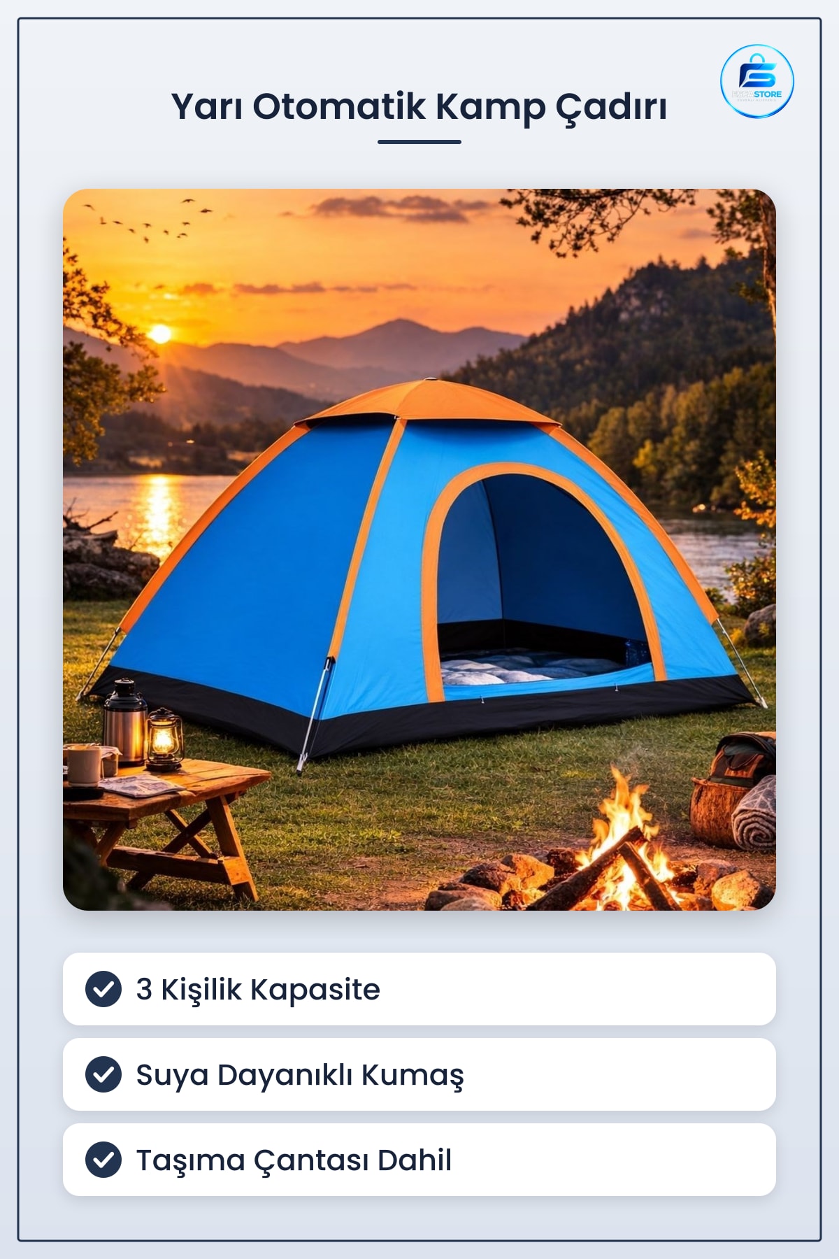 Yarı Otomatik Kurulum Kamp Çadırı Suya Dayanıklı Taşıma Çantalı Outdoor Aile Piknik Plaj Doğa