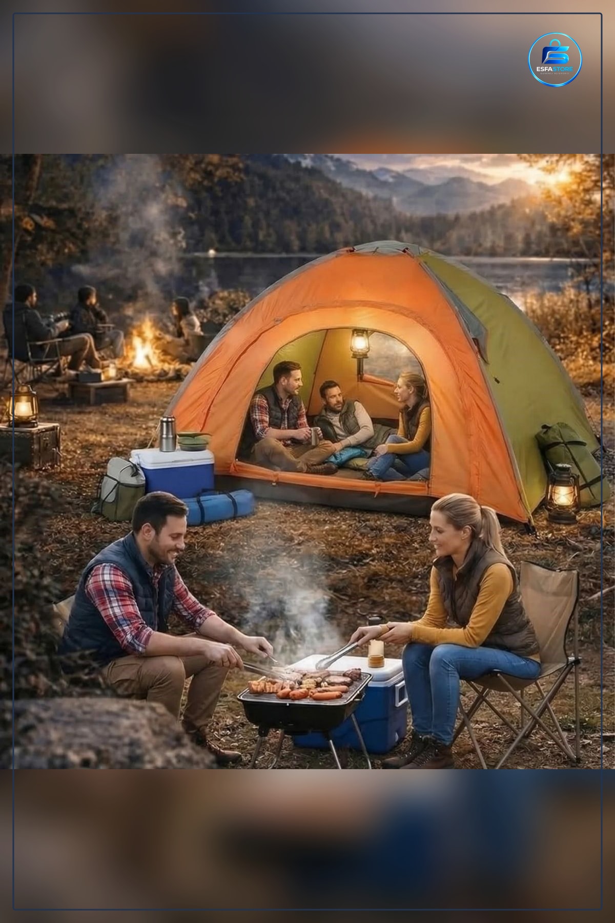 Yarı Otomatik Kamp Çadırı Suya Dayanıklı Hızlı Kurulumlu Outdoor Aile Piknik ve Doğa Kullanımı