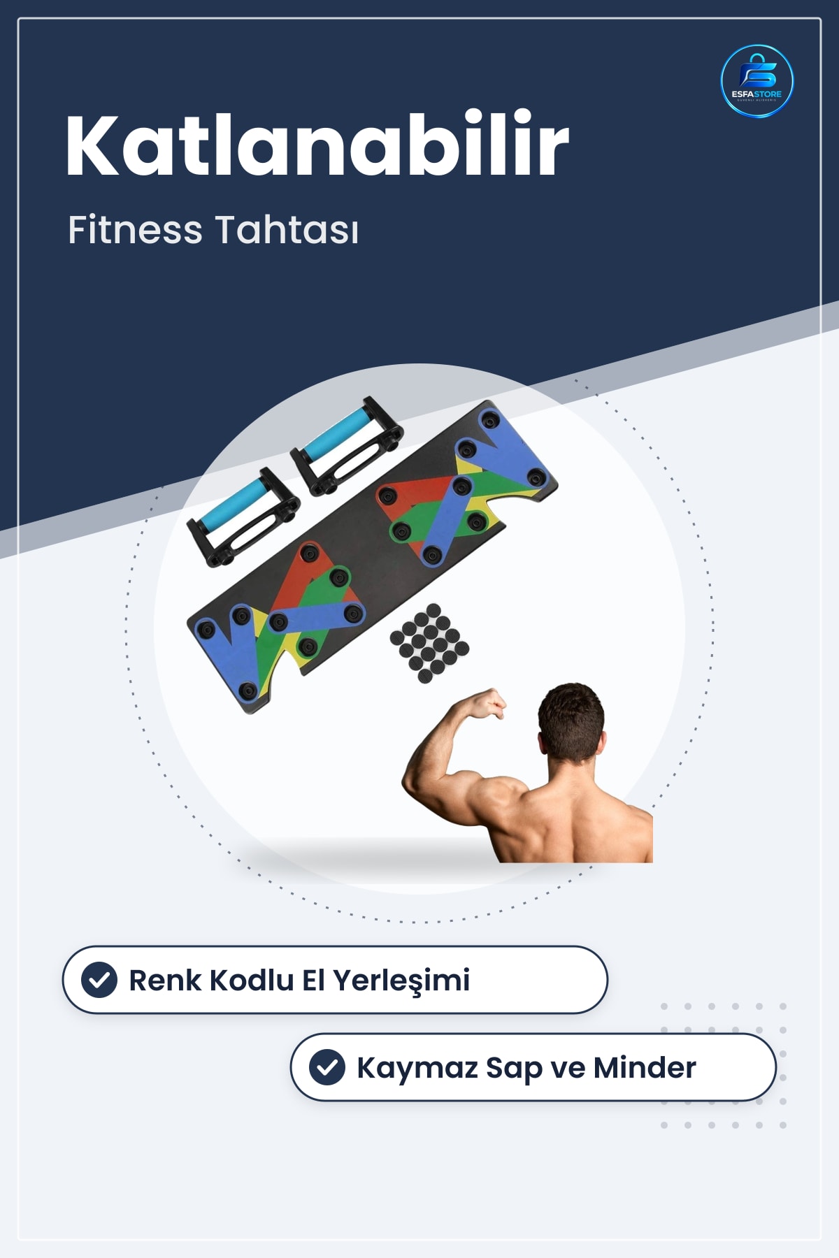 Katlanabilir Çok Fonksiyonlu Şınav Tahtası Platformu Fitness Spor Kondisyon Sağlama Aleti Pratik