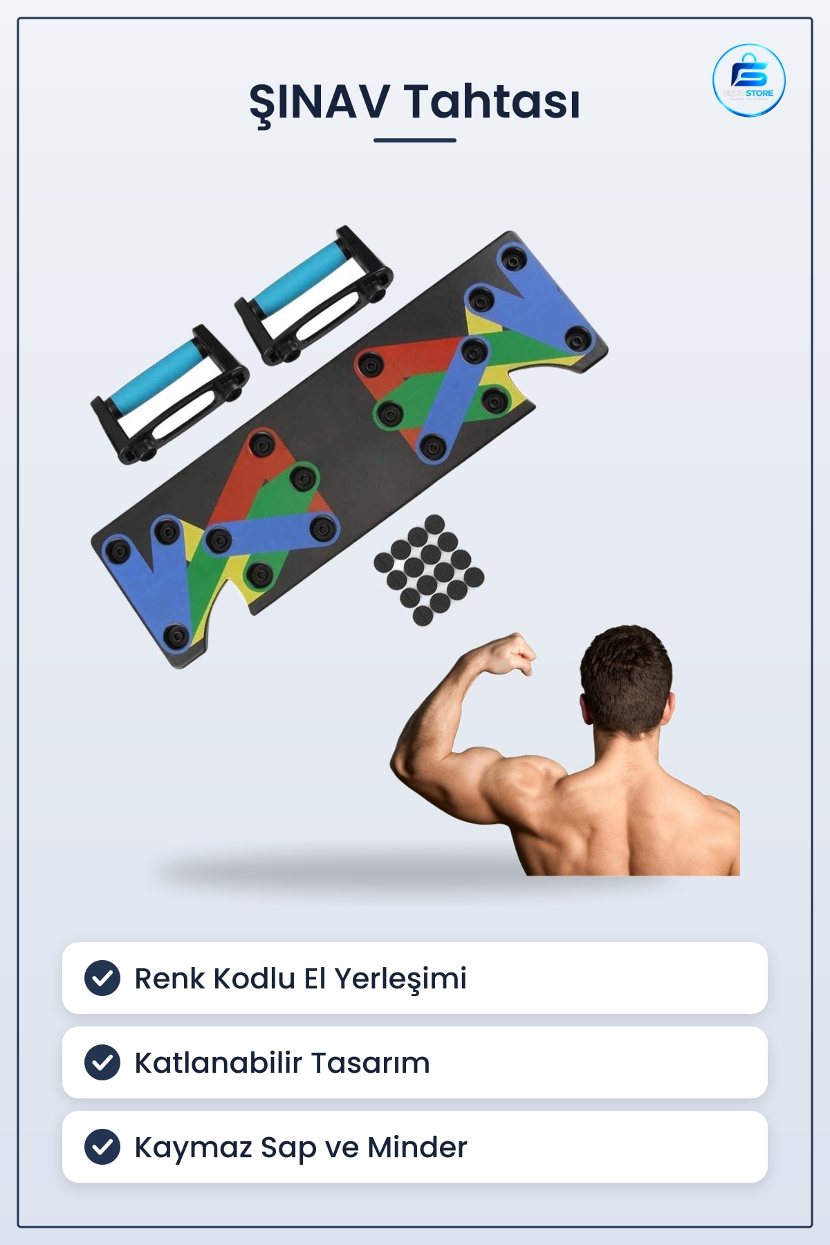 Katlanabilir Çok Fonksiyonlu Şınav Tahtası Platformu Fitness Spor Kondisyon Sağlama Aleti Pratik