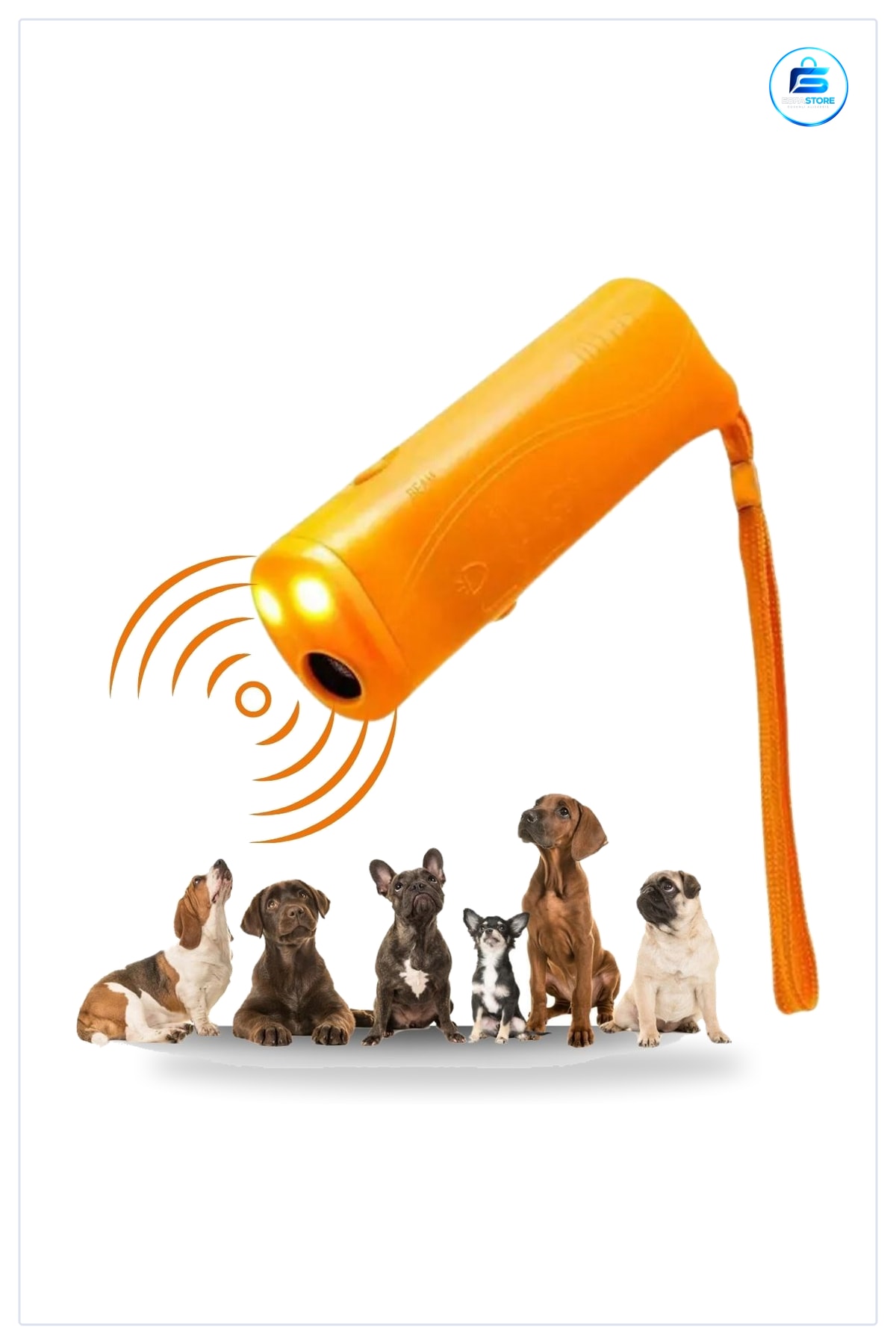 Ultrasonik Köpek Kornası Eğitim Cihazı El Tipi Askılı LED Işıklı Ses Kovucu Taşınabilir