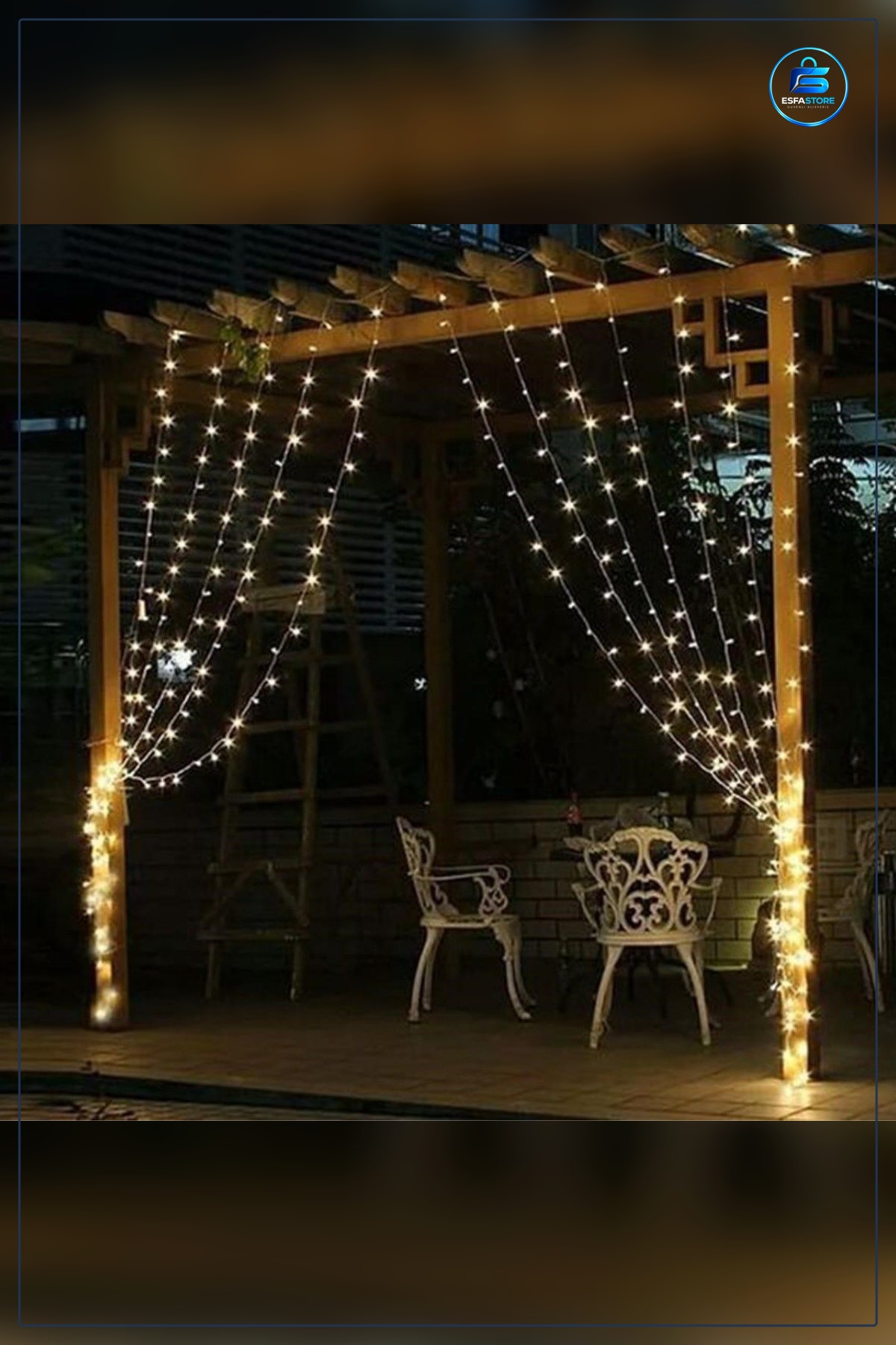 Dekoratif Günışığı Perde Işık 2x2 Metre 320 LED 8 Fonksiyonlu Saçak Aydınlatma Pencere