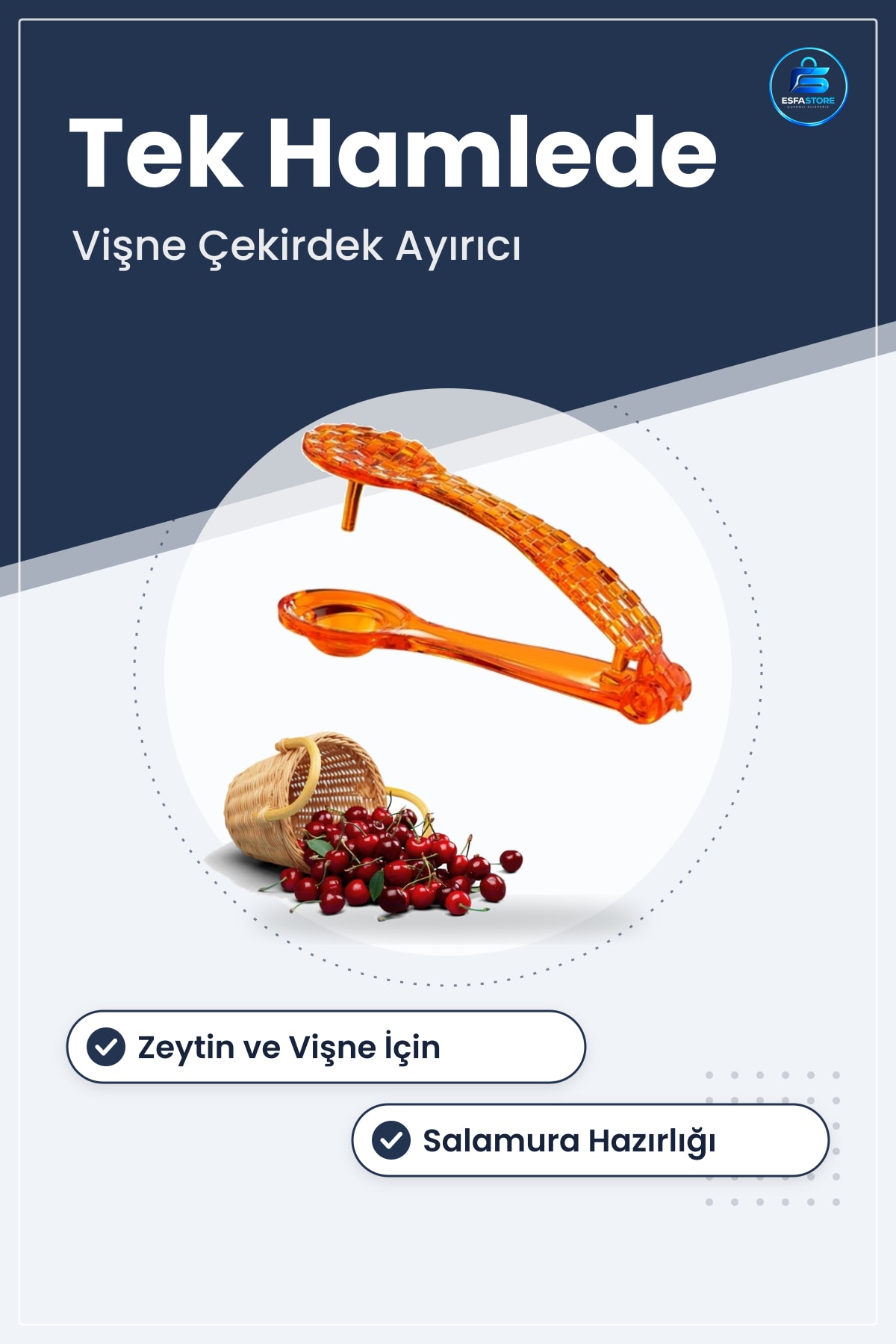 Zeytin ve Vişne Çekirdek Çıkarma Aparatı Pratik Kolay Salamura Çıkarıcı Mutfak Gereci