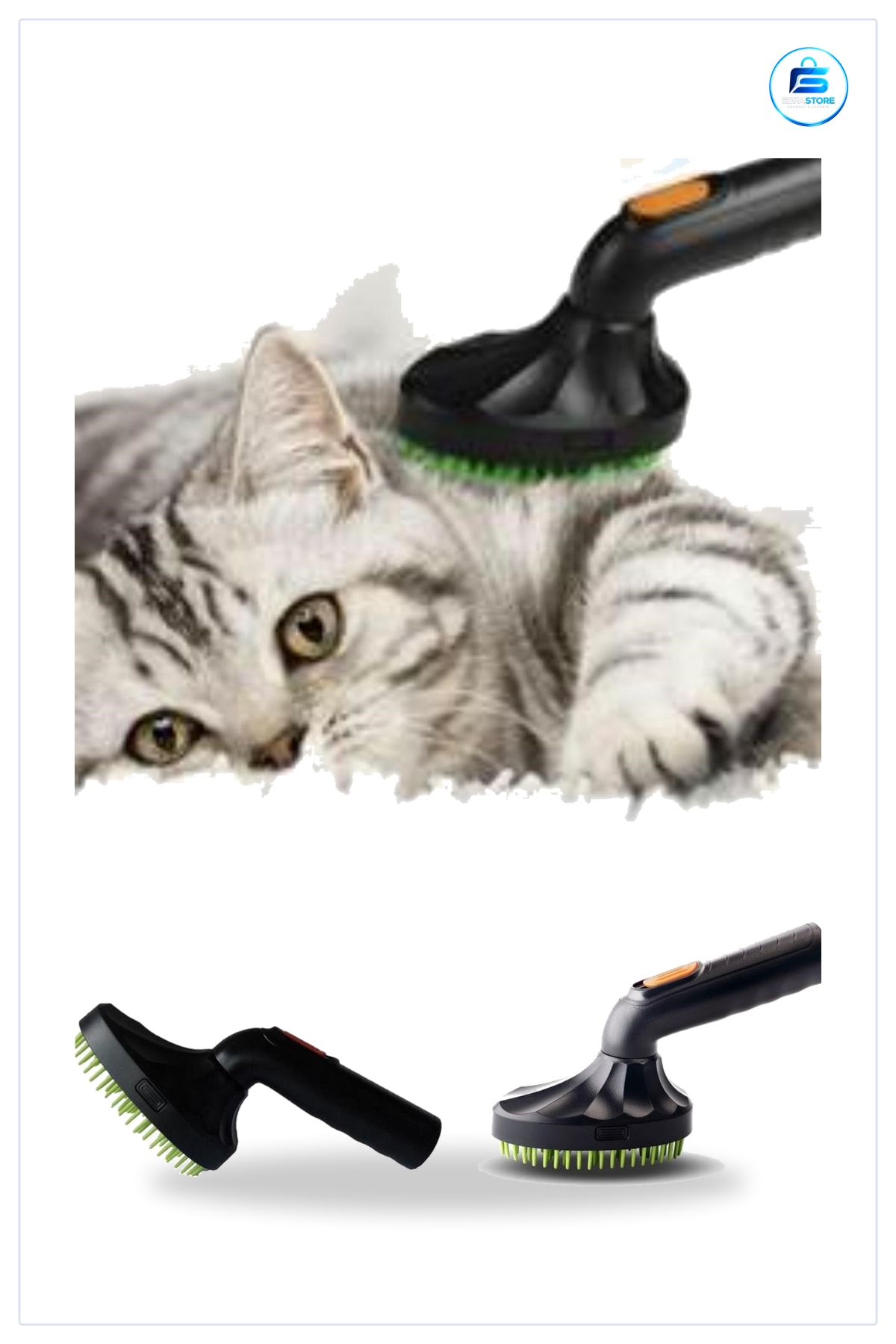 Süpürgeye Takılabilir Ergonomik Kedi Köpek Tüy Tarama Fırçası Evcil Hayvan Bakım Aparatı Pratik