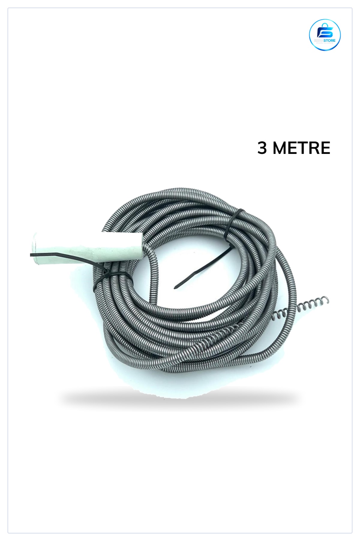 Lavabo ve Gider Boru Açacağı Ergonomik Saplı Tıkanıklık Açıcı Kullanımı Kolay Spiral Yay 3 Metre