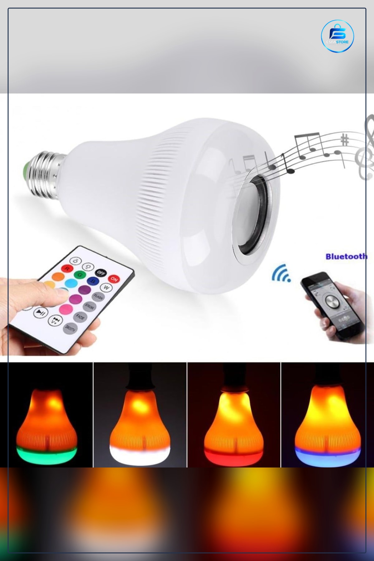 Bluetooth Hoparlörlü Led Ampul Kumandalı Müzik Aydınlatma Dekoratif Işık Efekti Pratik Hediyelik
