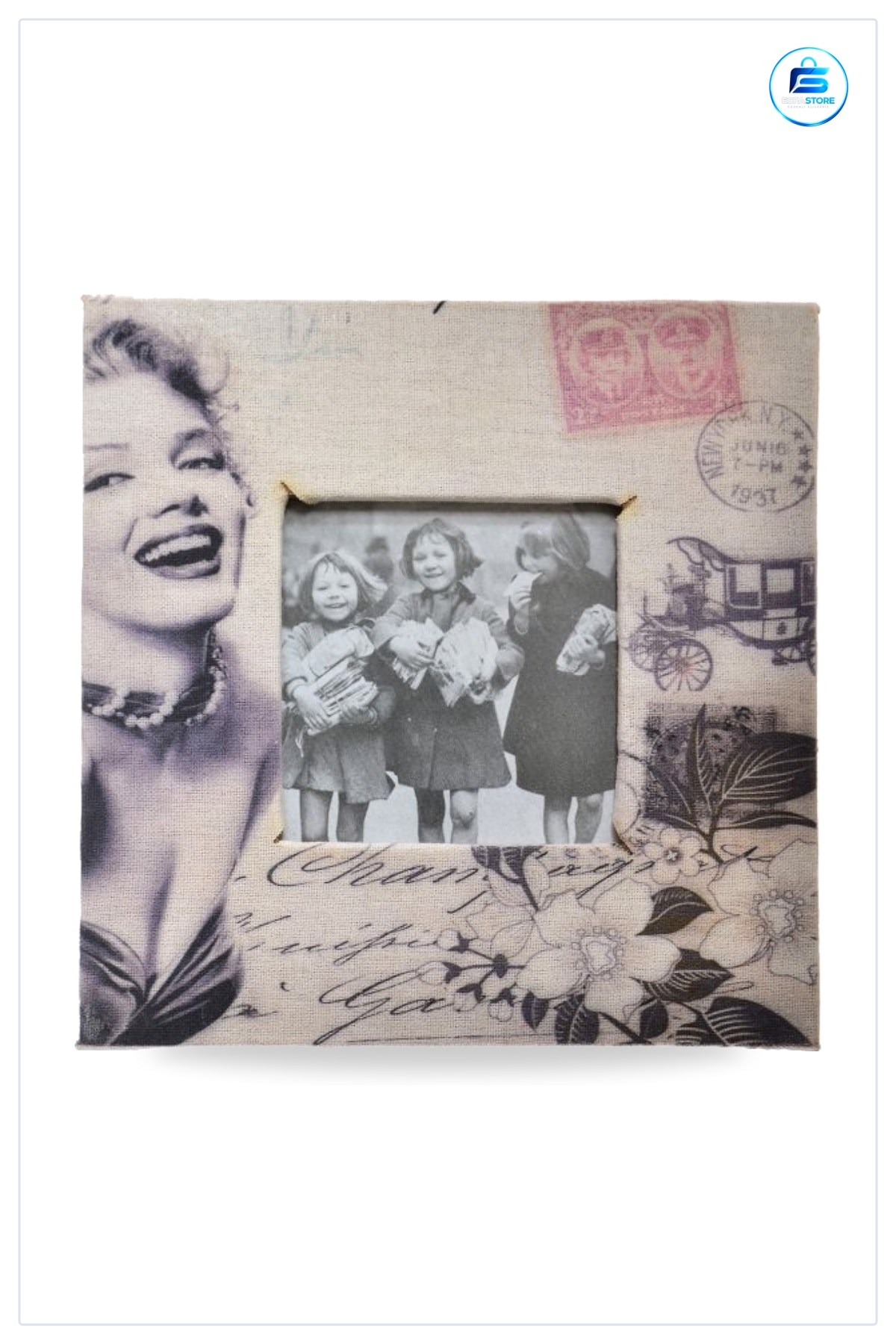 Marilyn Monroe Desenli Ahşap Resim Fotoğraf Çerçevesi Vintage Baskılı Dekoratif Masa Üstü Dekor
