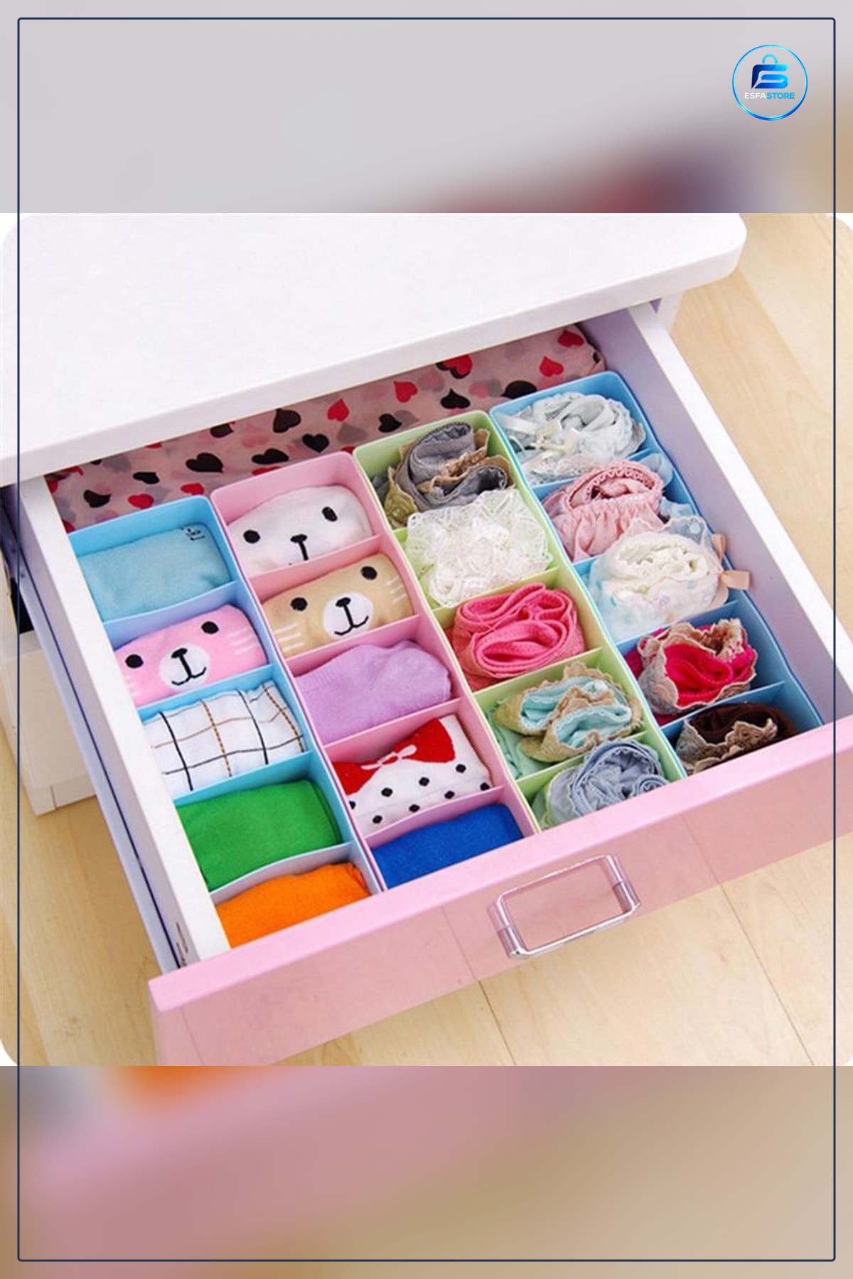 Çekmece İçi Düzenleyici Organizer 5 Bölmeli 27x8x7 cm Çorap Kravat Makyaj Saklama Aparatı