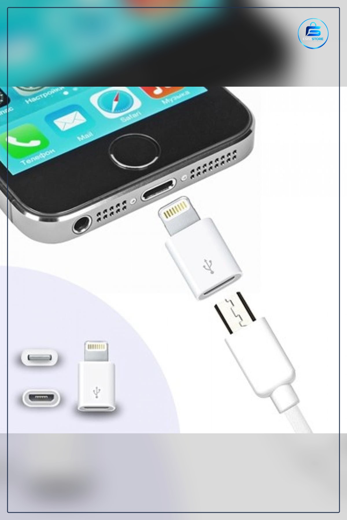 Micro USB Lightning Dönüştürücü Adaptör iPhone iPad OTG Aparatı Beyaz Plastik Şarj Çevirici