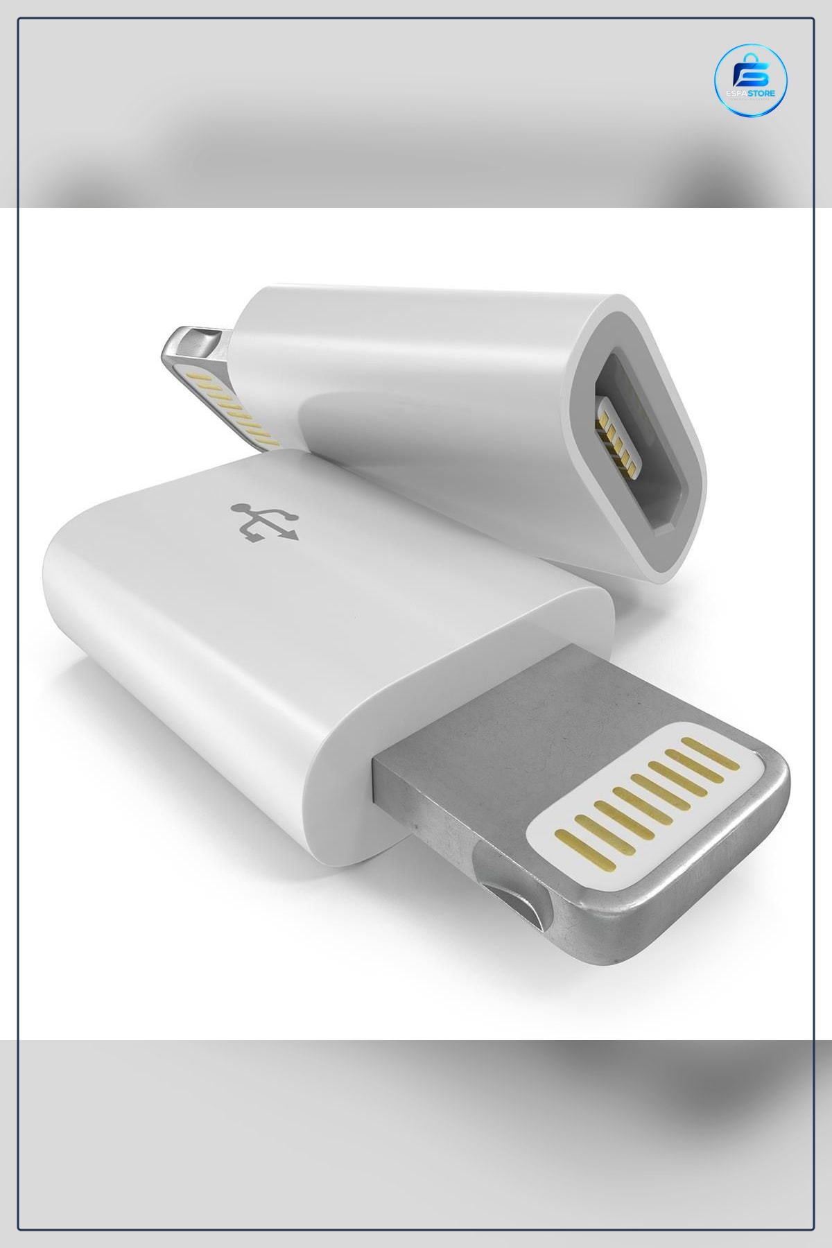 Micro USB Lightning Dönüştürücü Adaptör iPhone iPad OTG Aparatı Beyaz Plastik Şarj Çevirici