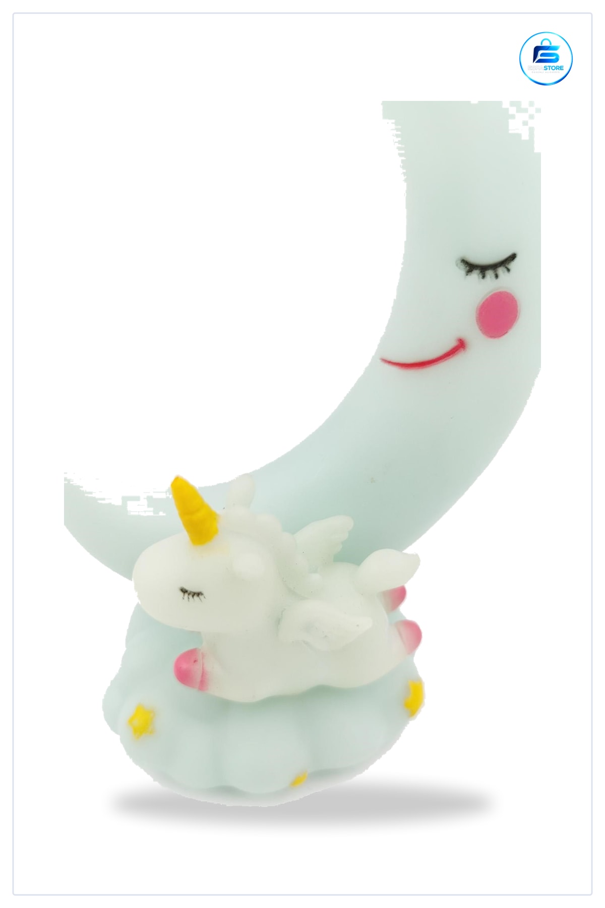 Gece Lambası Ay ve Unicorn Dekorlu Renk Değiştiren Su Yeşili Çocuk Odası Aydınlatması